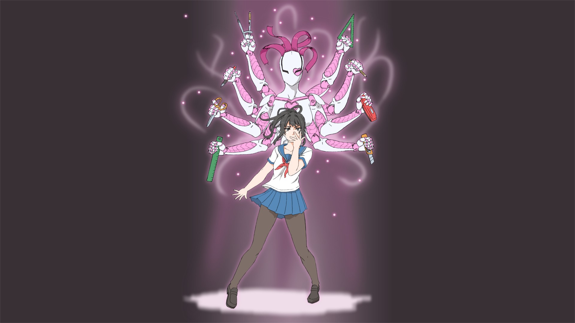 yandere, сиевый, аниме