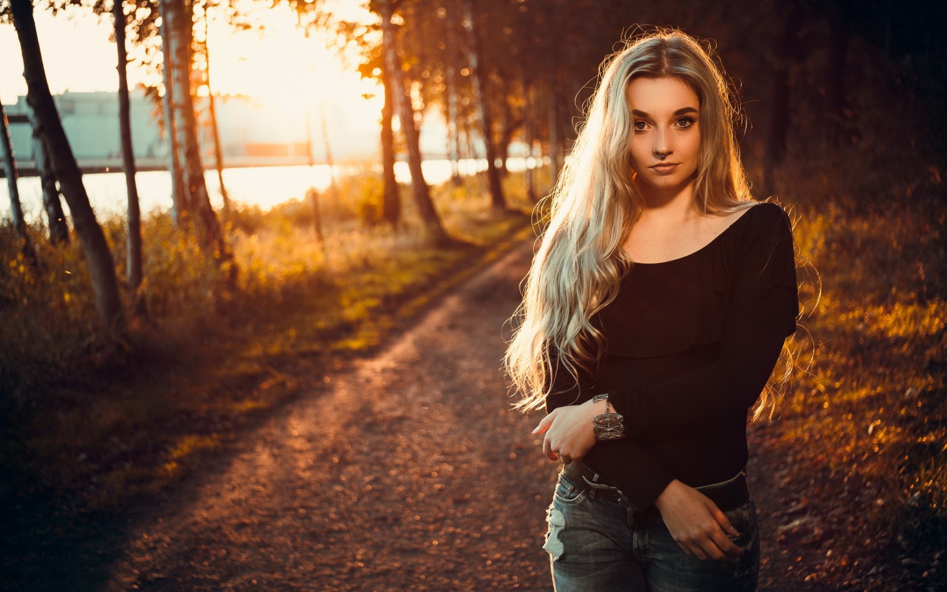природа, лицо, девушка
