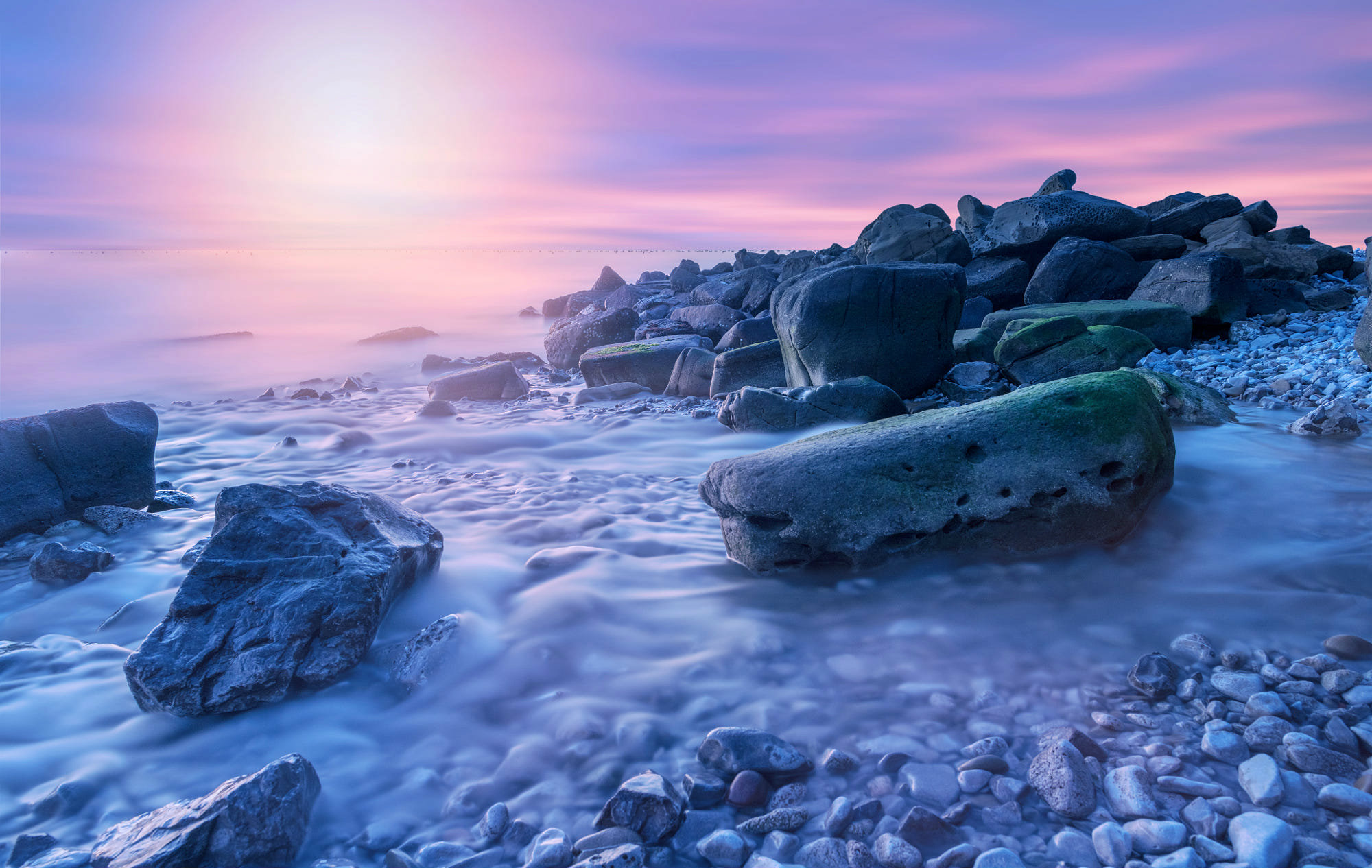 закат, море, пляж