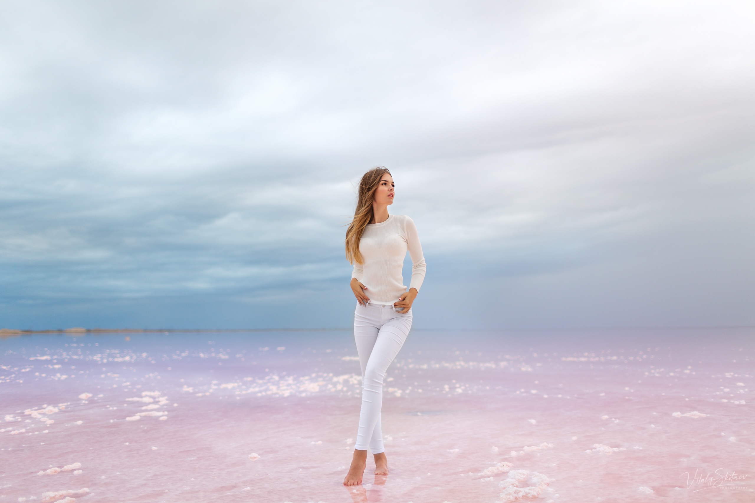 жан, девушка, небо