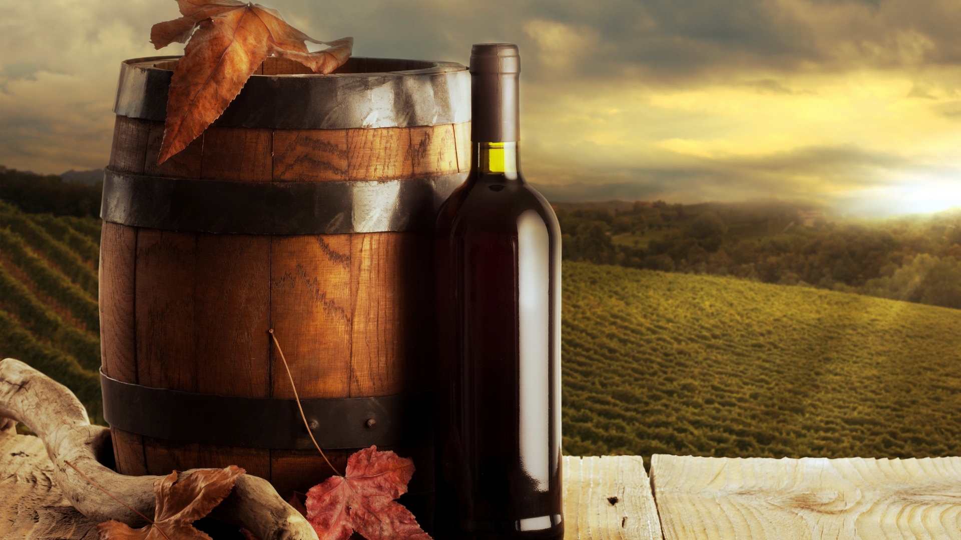 вино, бочка, бутылка