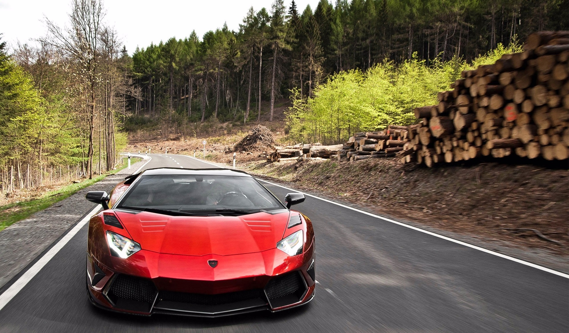 lamborghini, aventador, red