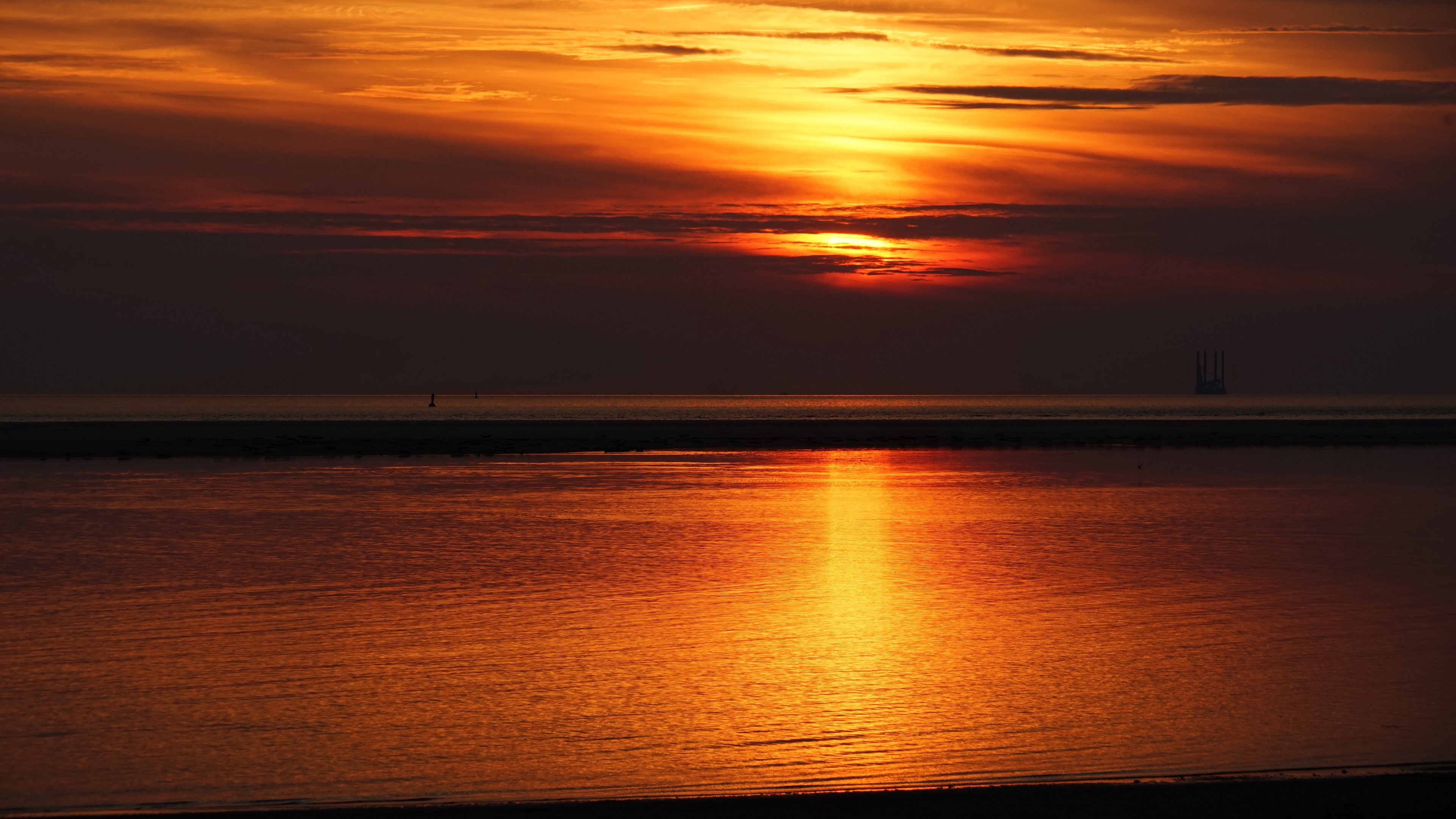 закат, море, восход