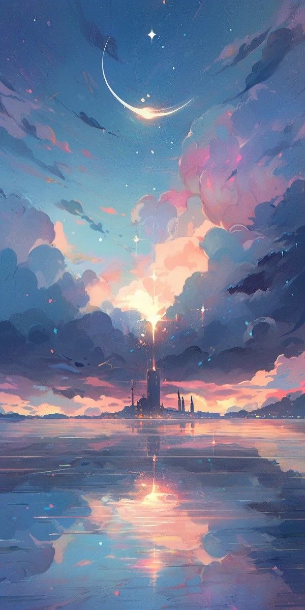 пейзажи, аниме
