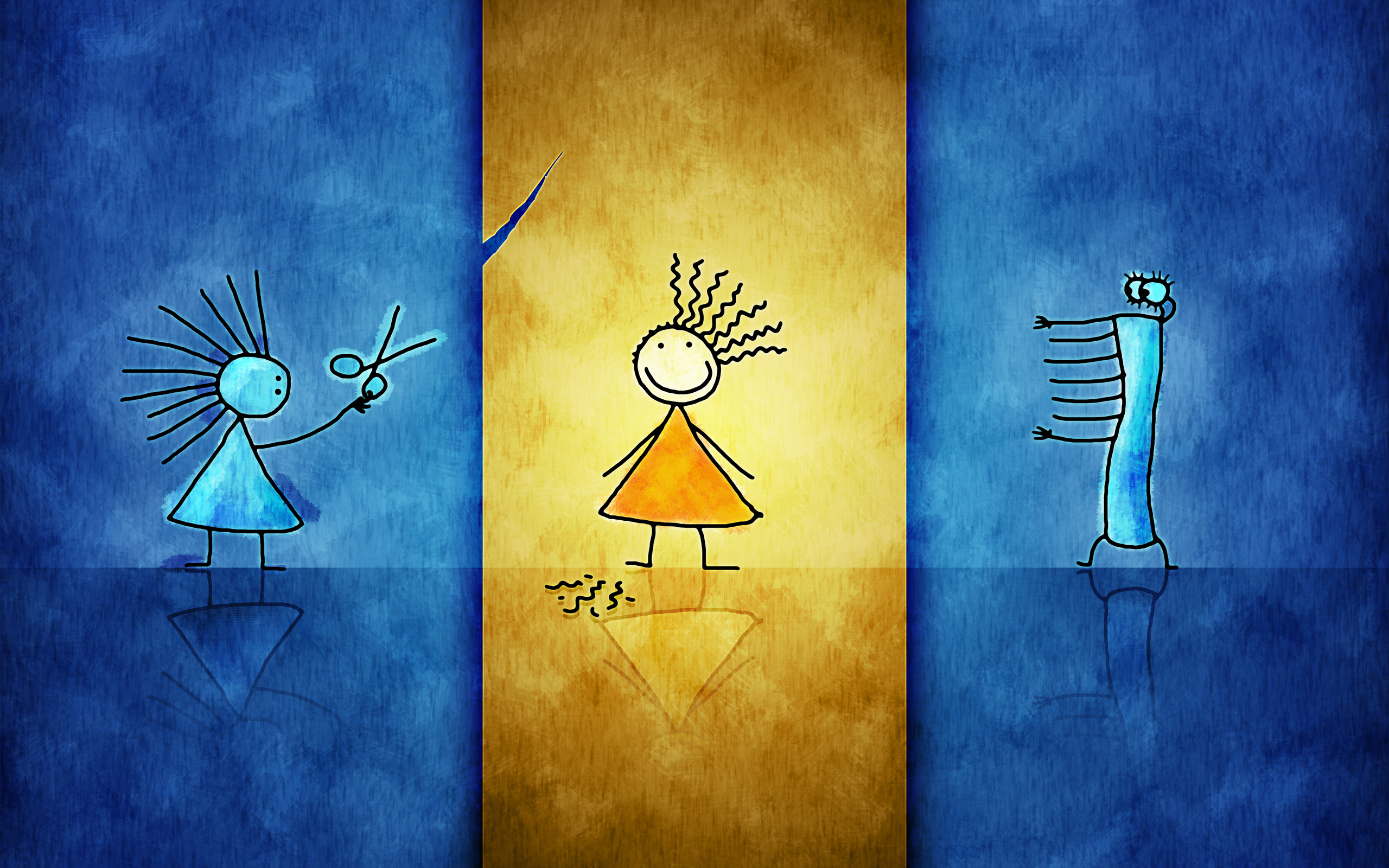 карикатурный рисунок женщины и кошки с расческой