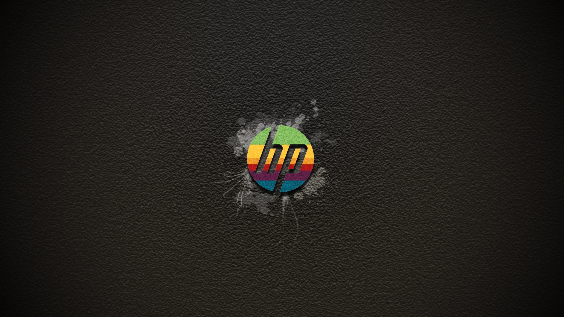 hp радужный логотип на сером фоне