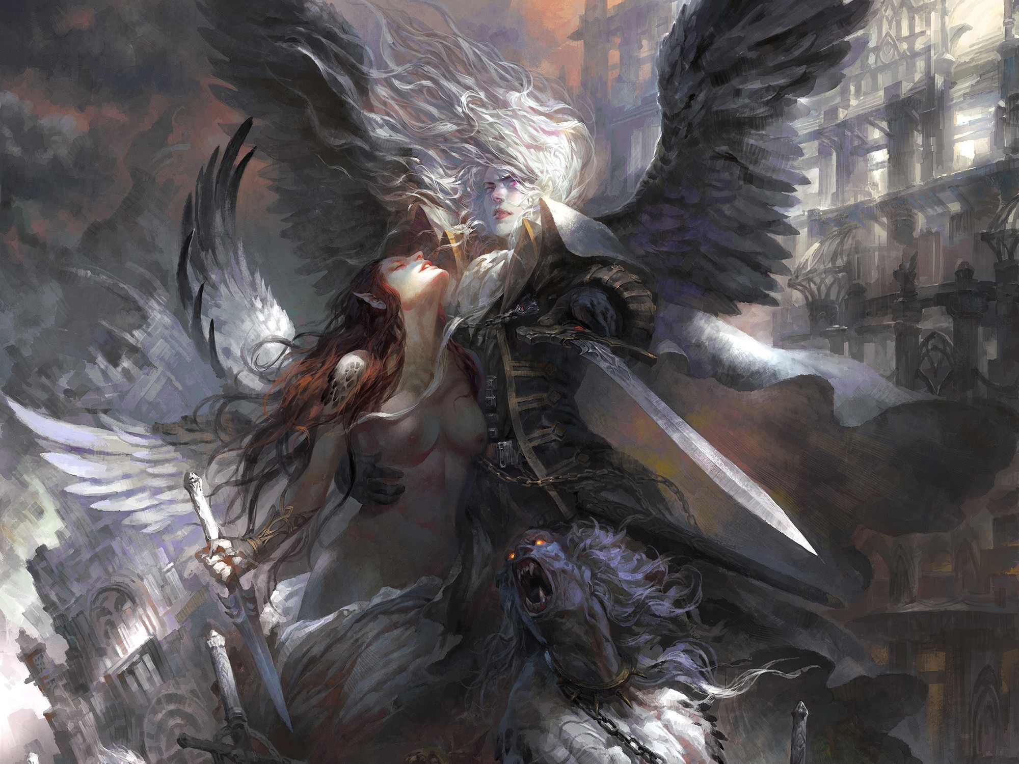 Демон воин с крыльями