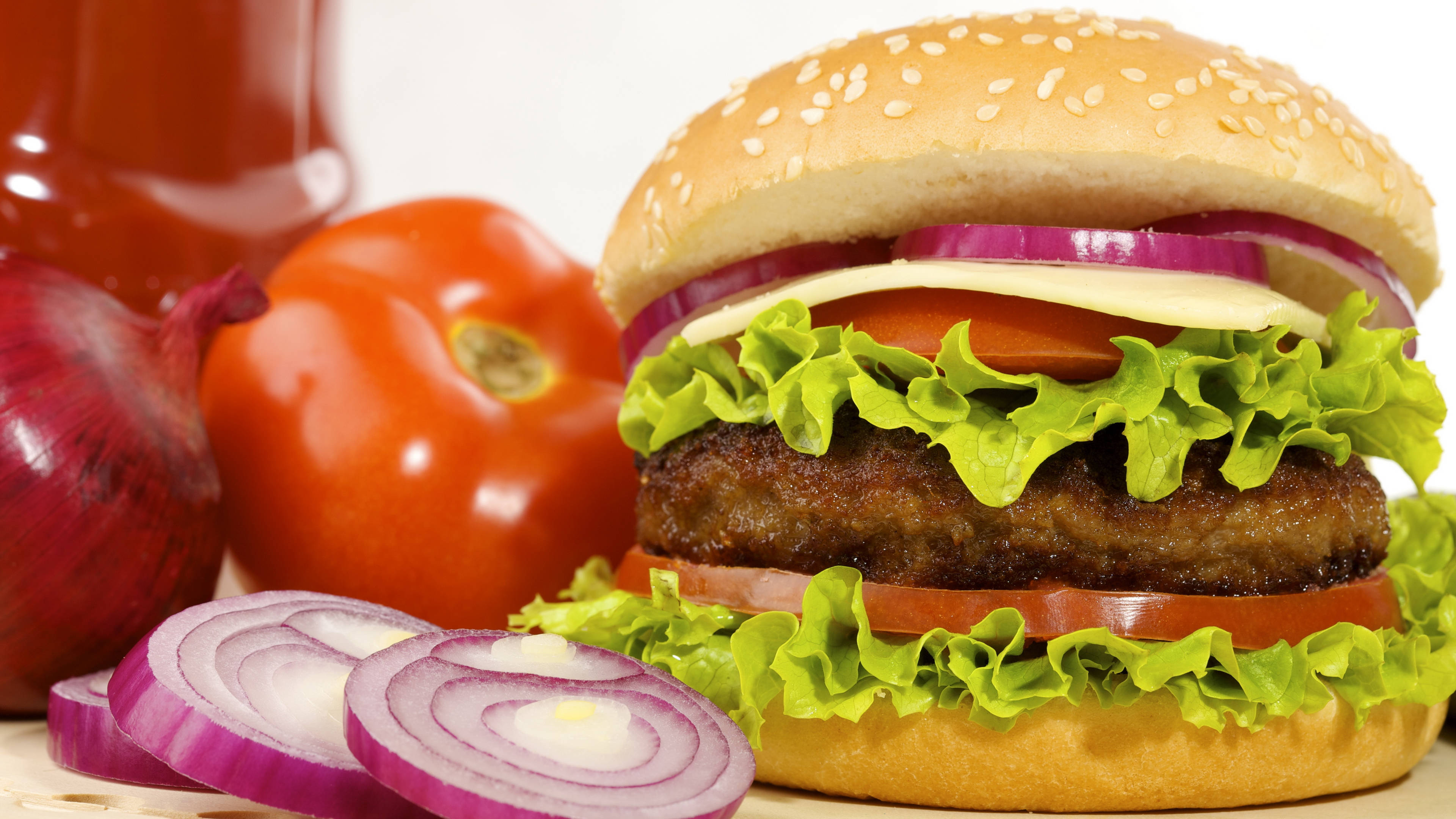 гамбургер, лук, день