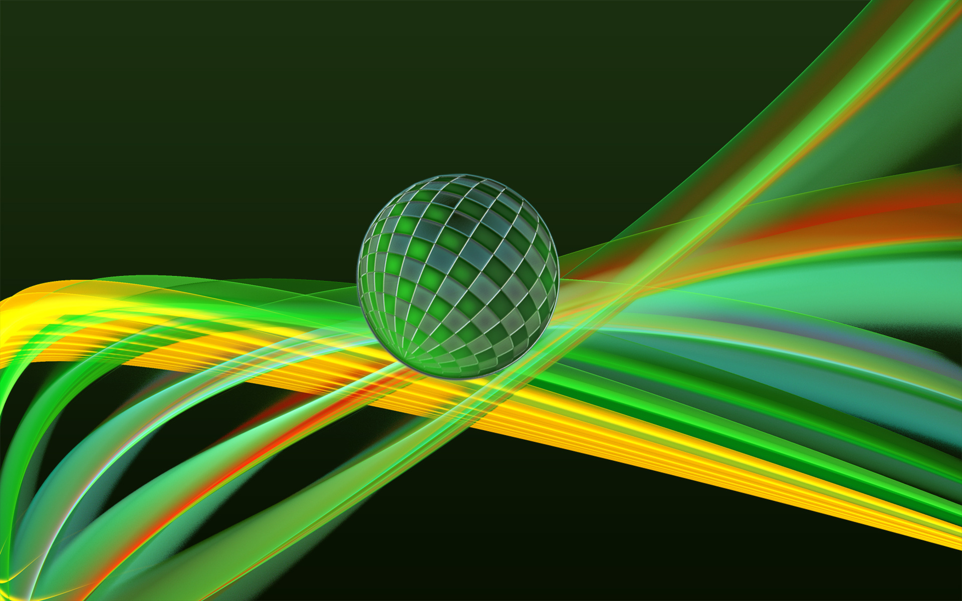графика абстракция 3D шар зеленый загрузить
