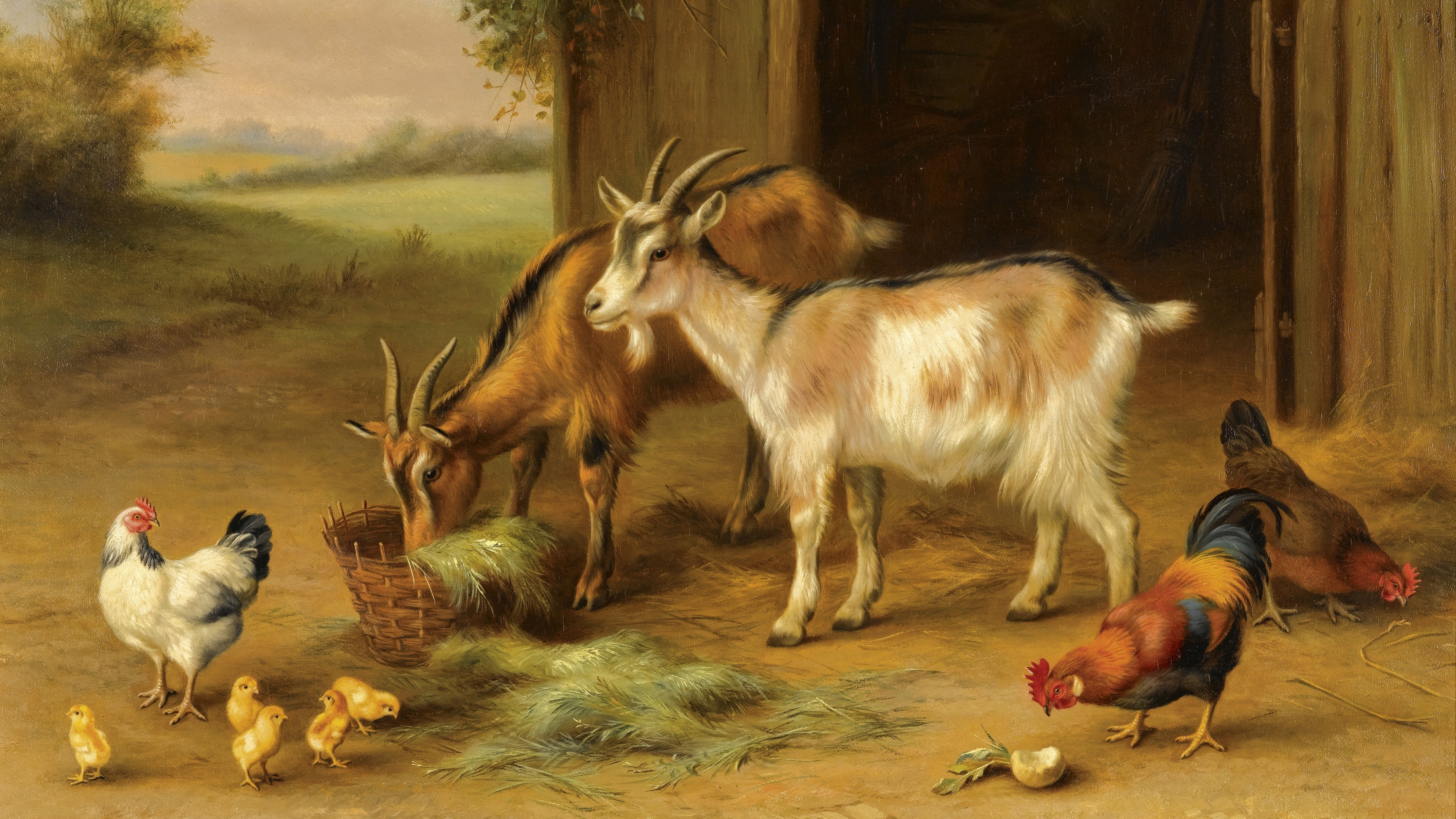 козел, плитка, рисованный