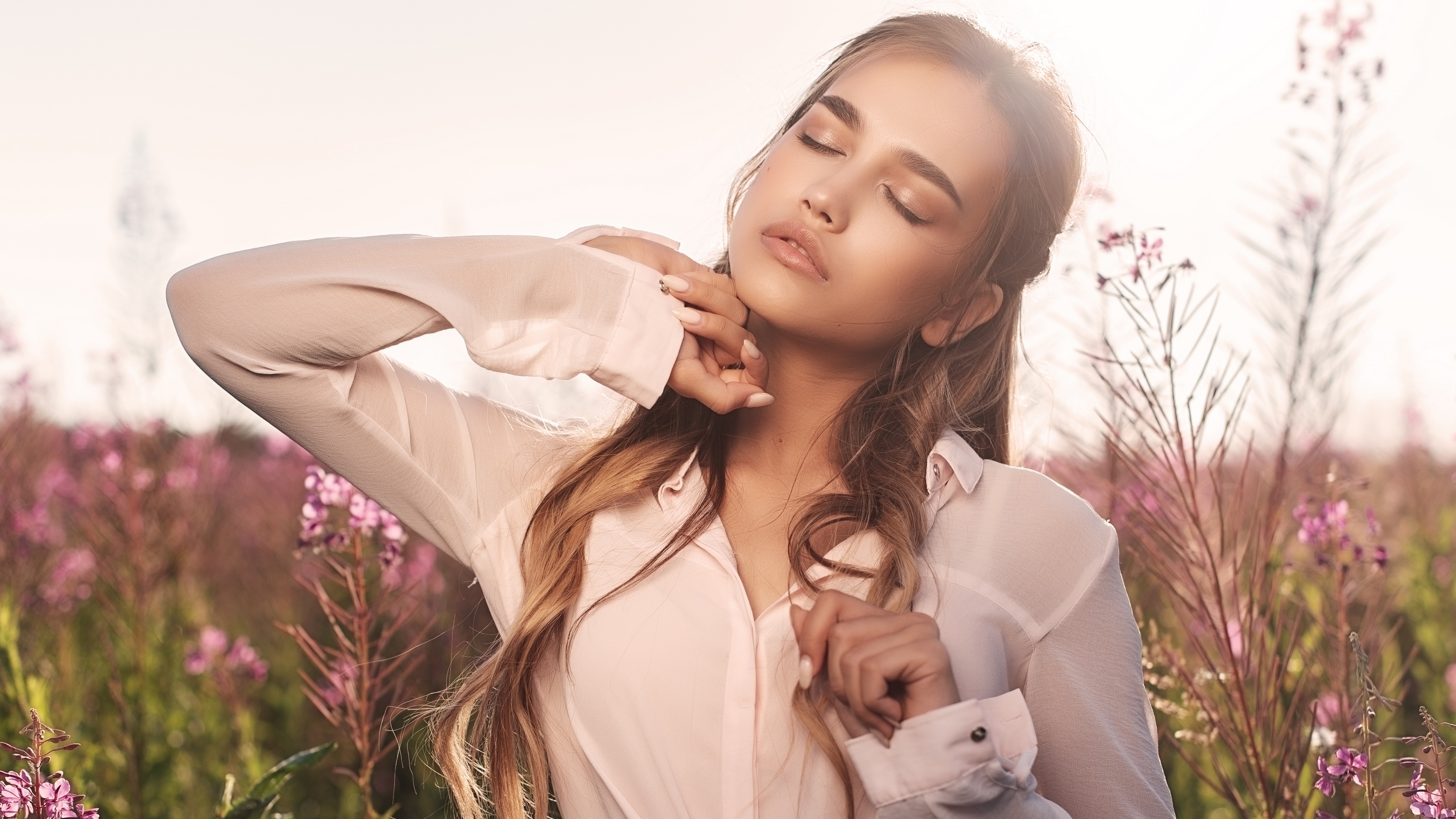 девушка, природа