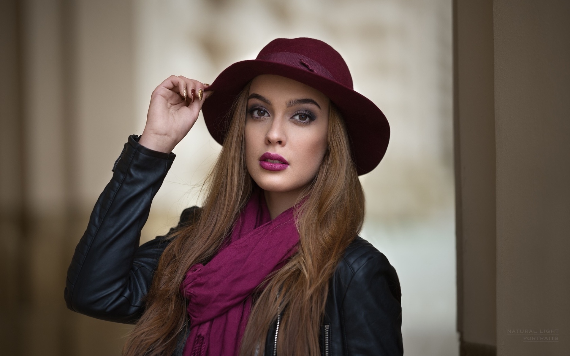 шляпа, модель, помада