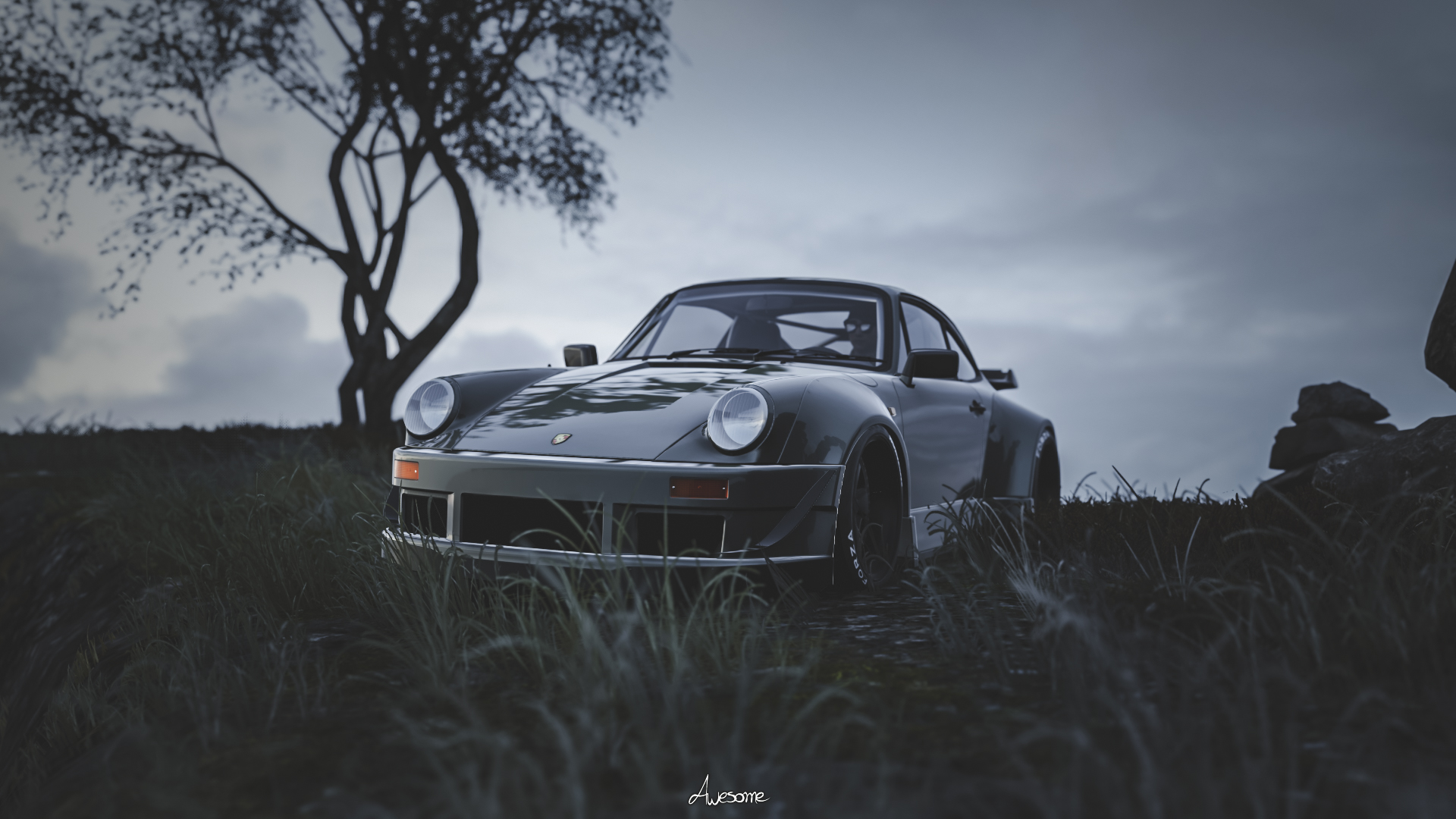 porsche, горизонт, автомобильный