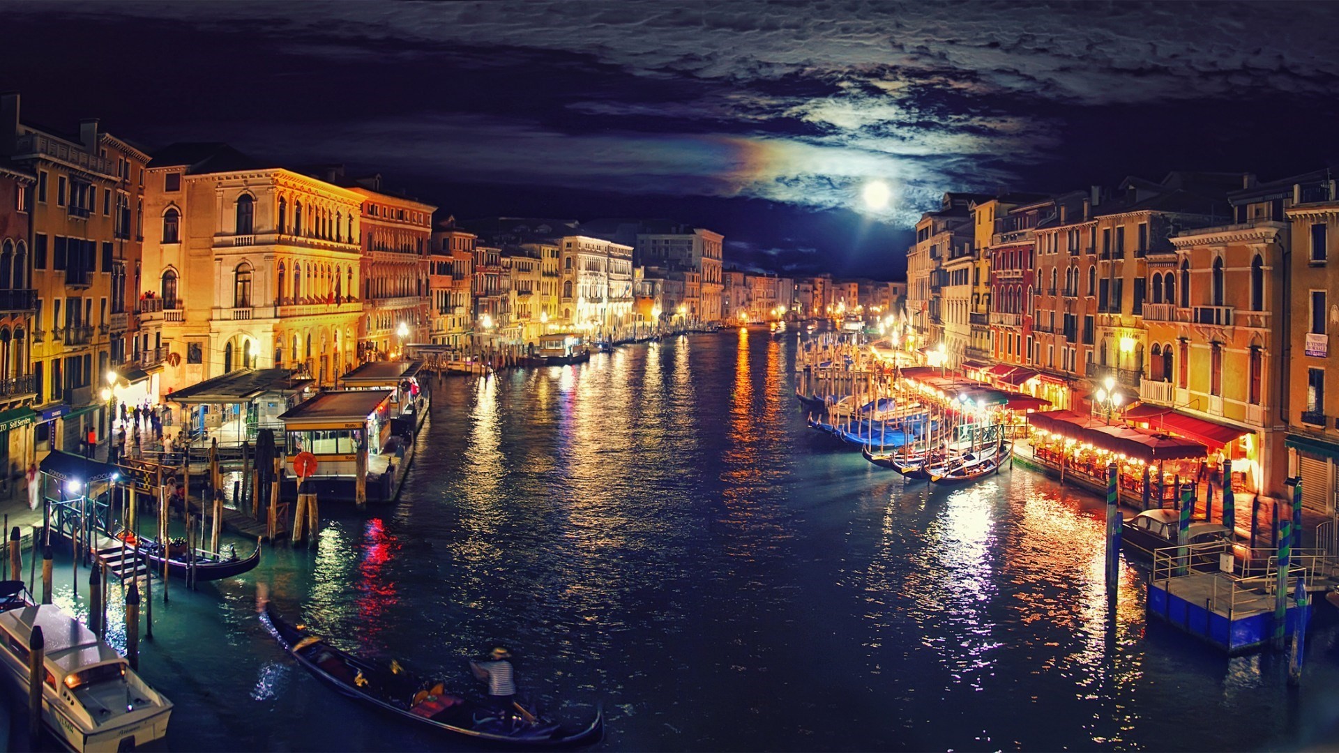 canal, grand, ночь
