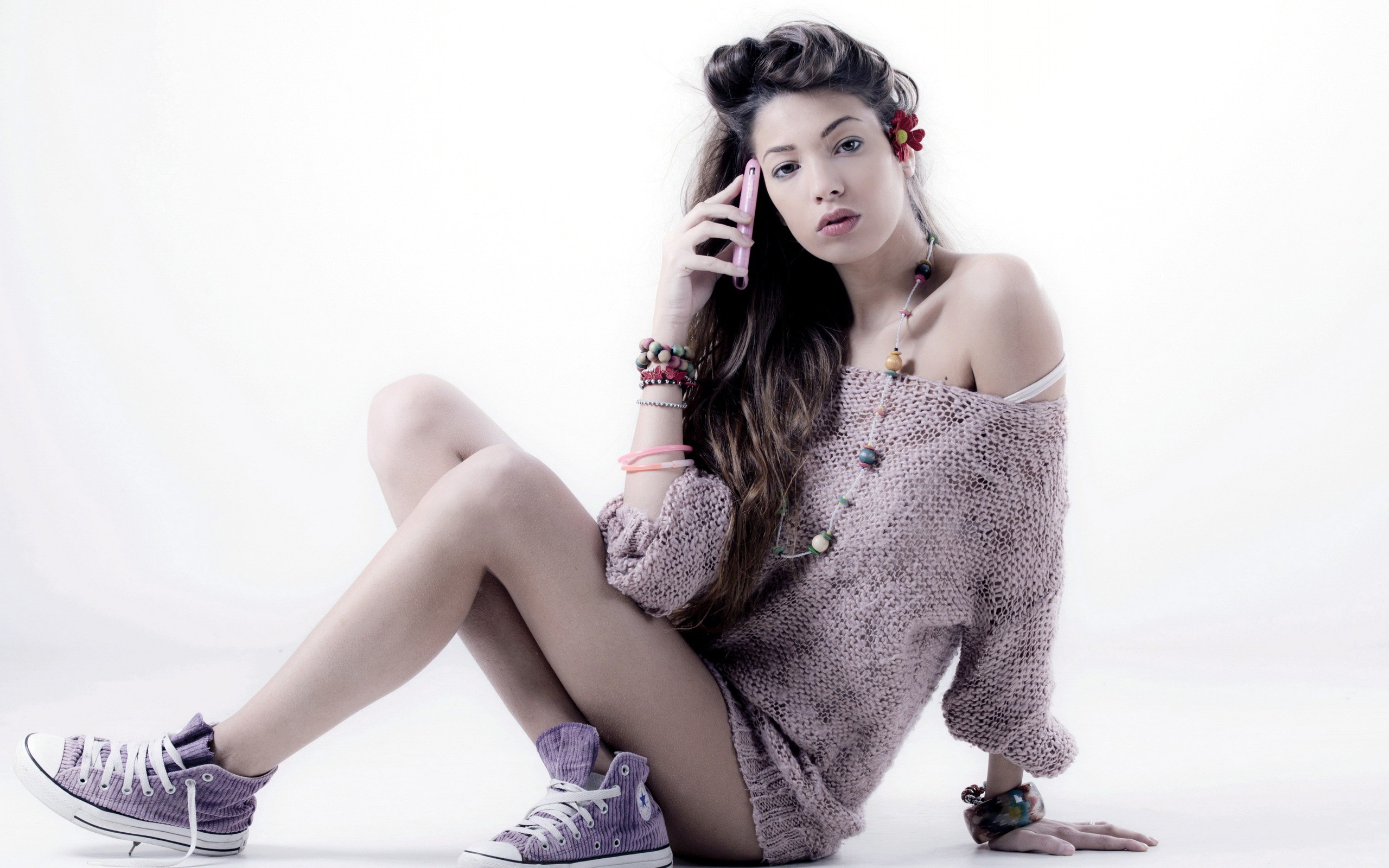 умный, девушка, телефон