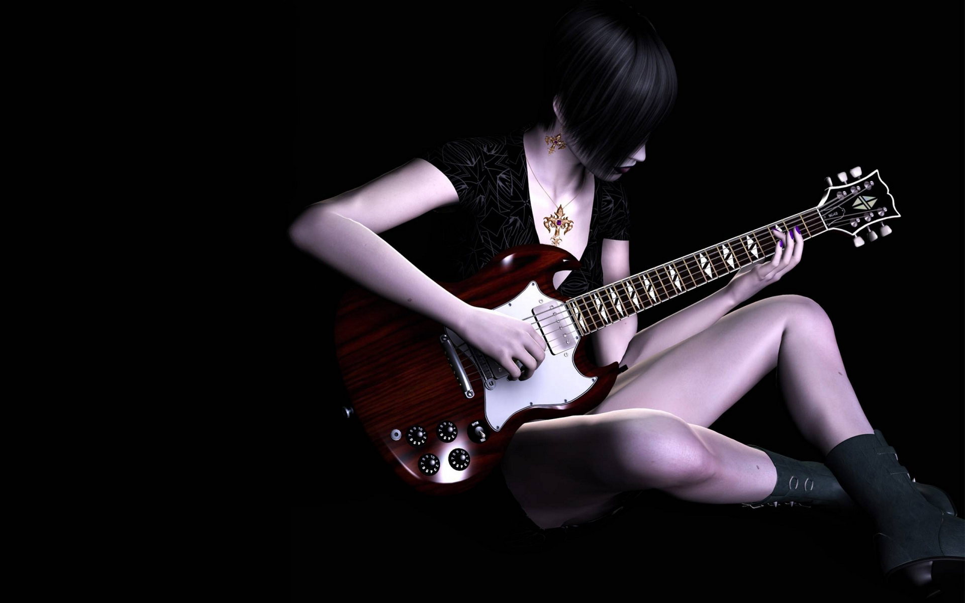 грустная девушка с гитарой загрузить