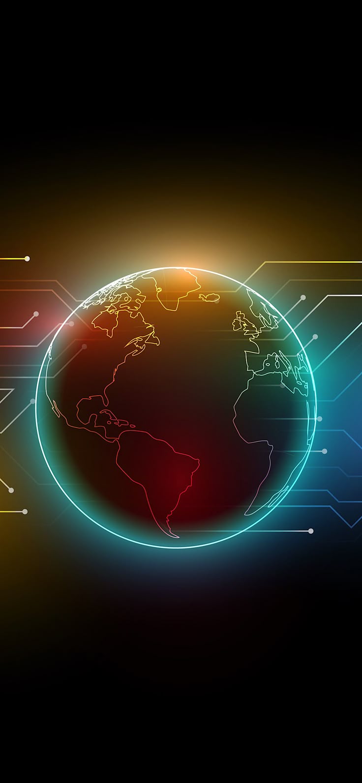 глобус с множеством линий вокруг него