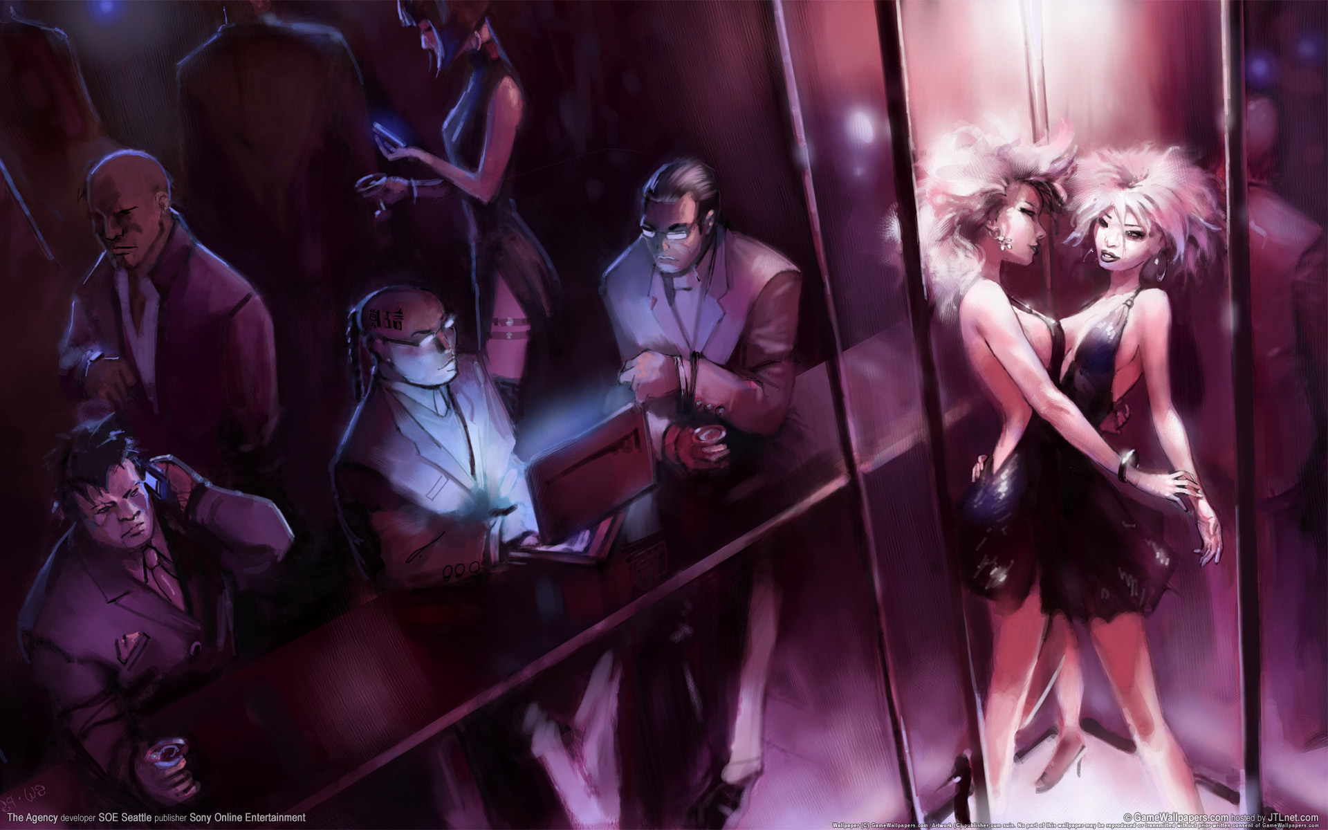 многие люди стоят в комнате с зеркалом