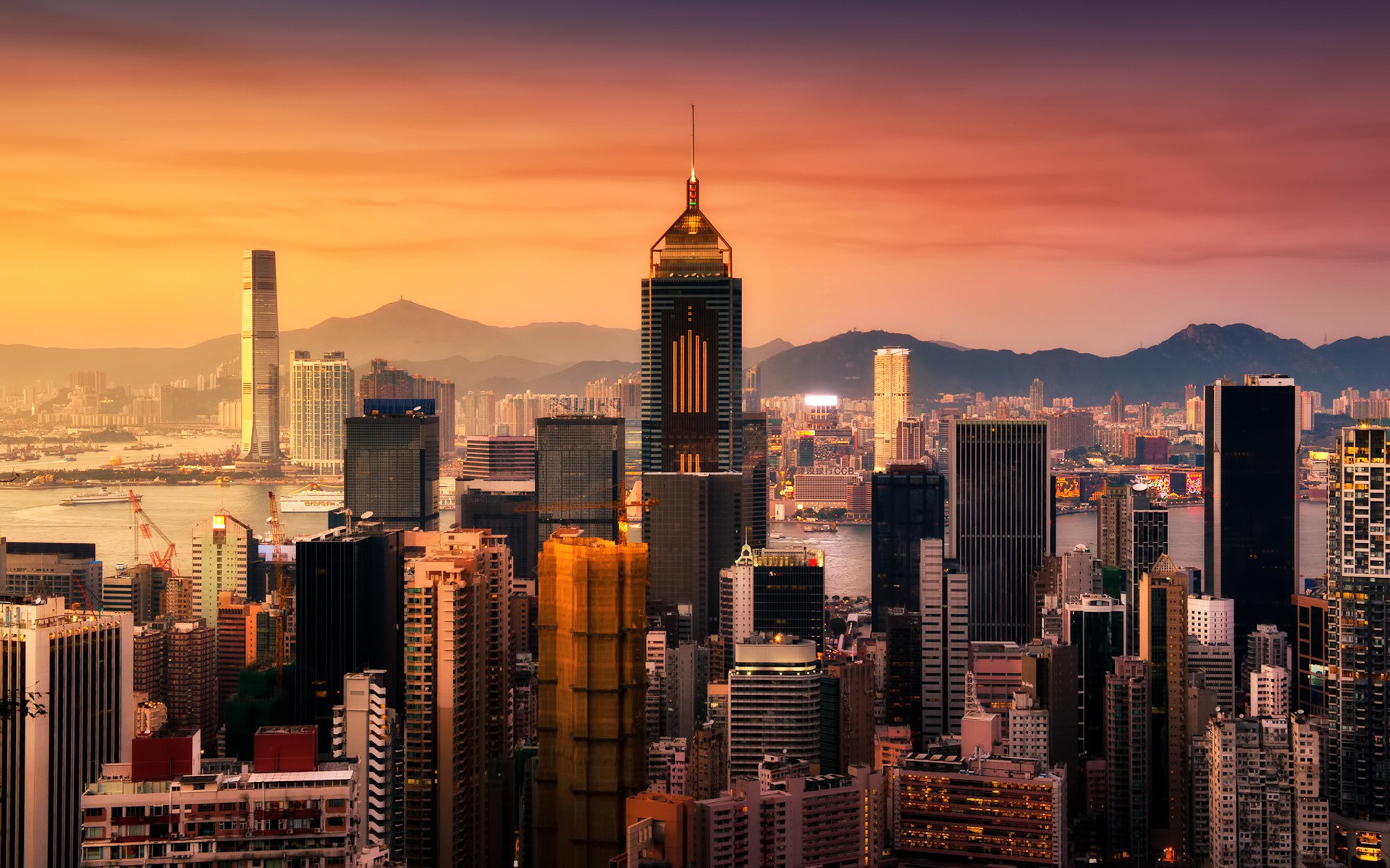 hong, здания, небоскребы