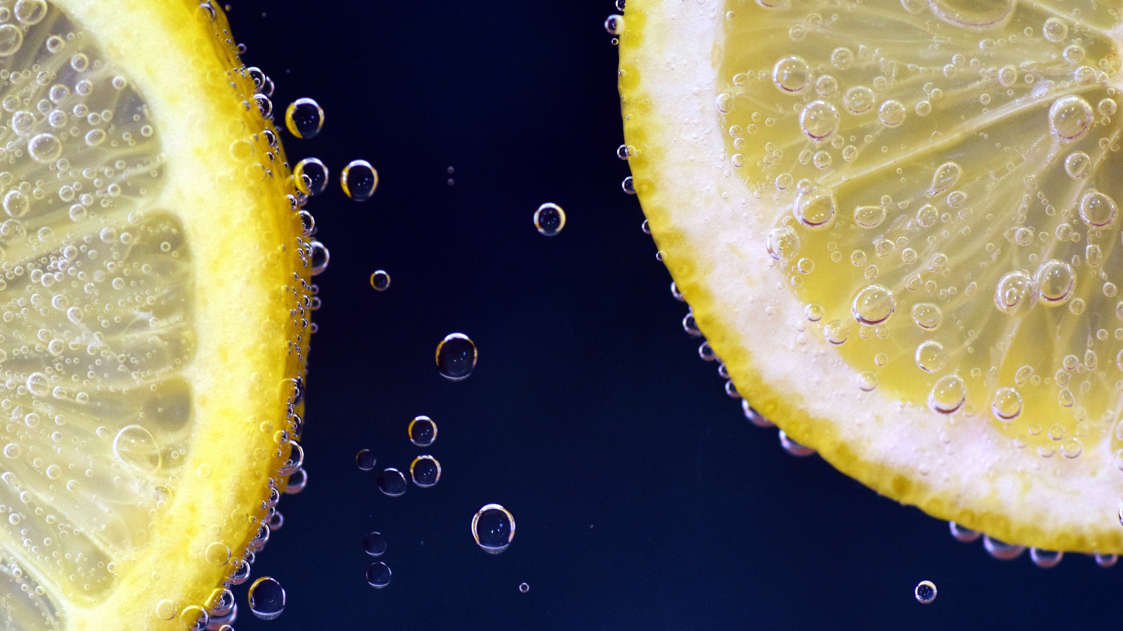 lemon, water, bubble