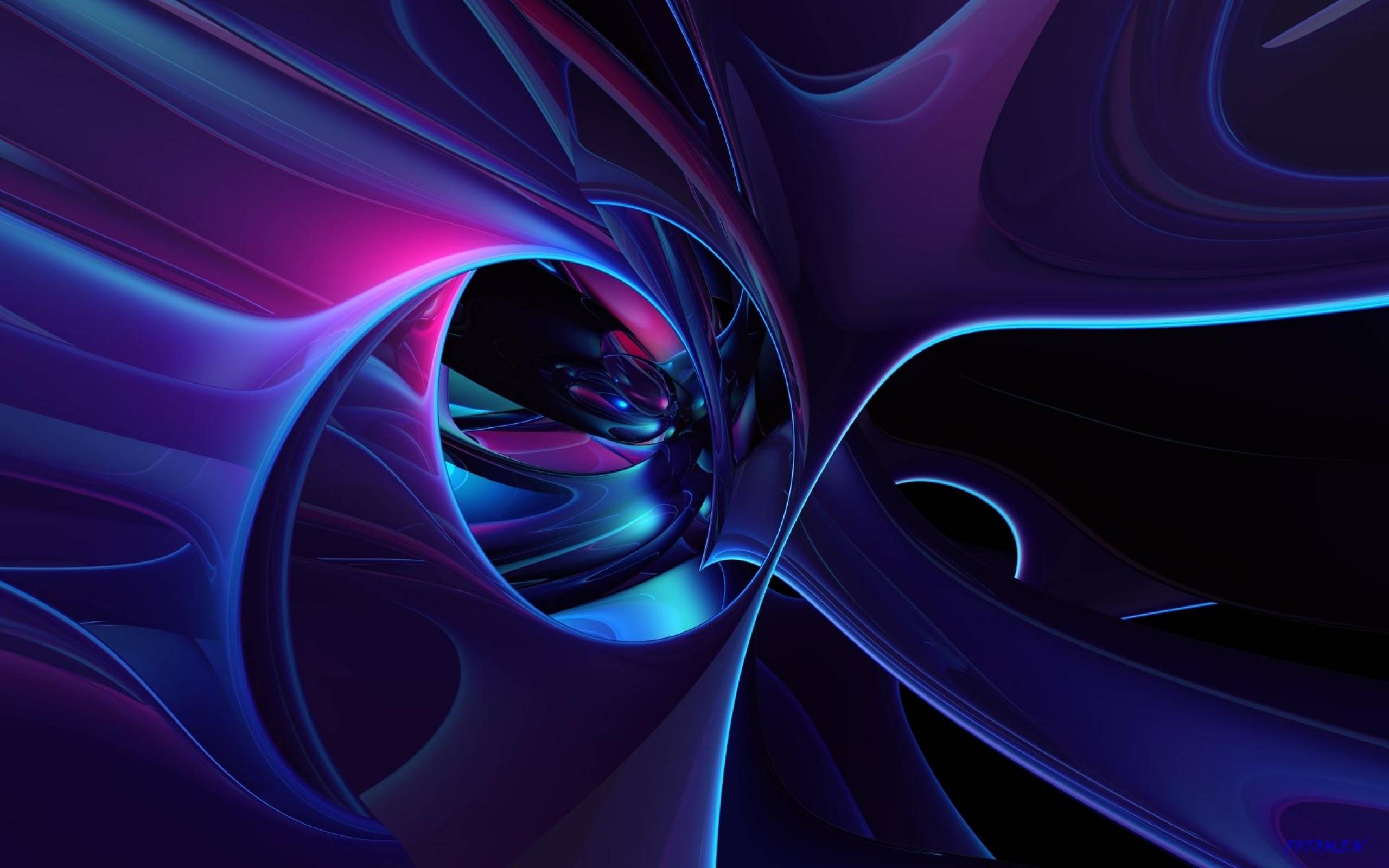 синий, фон, абстракция