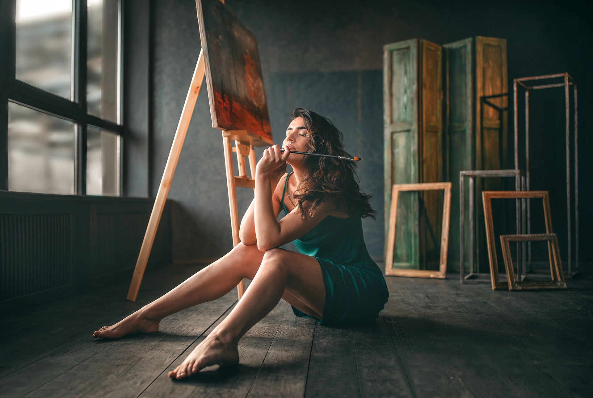 настроение, женщина, brunette