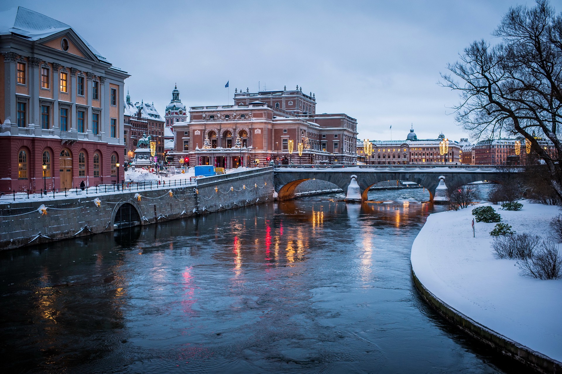 winter, город, sweden