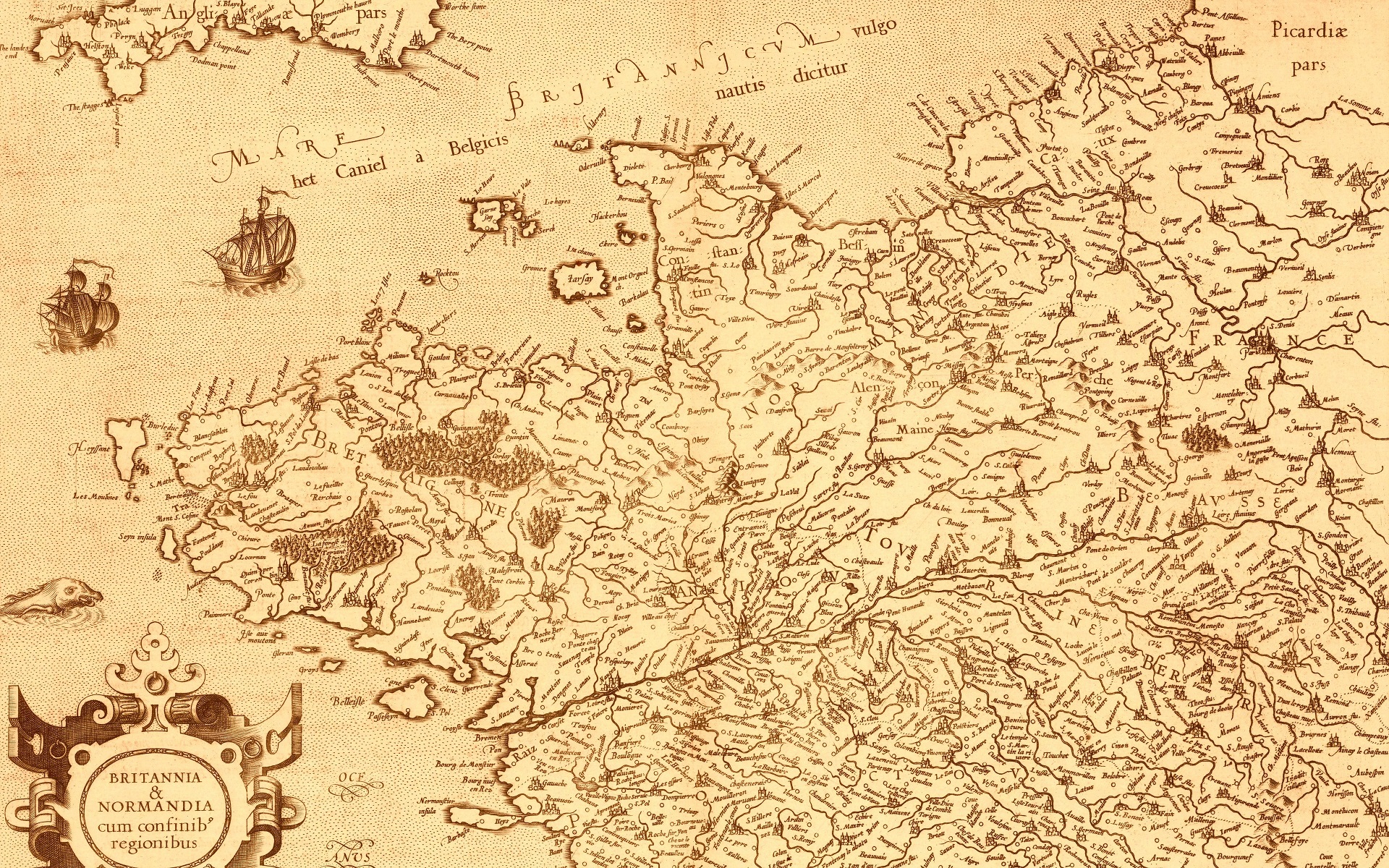 карта, нормандия