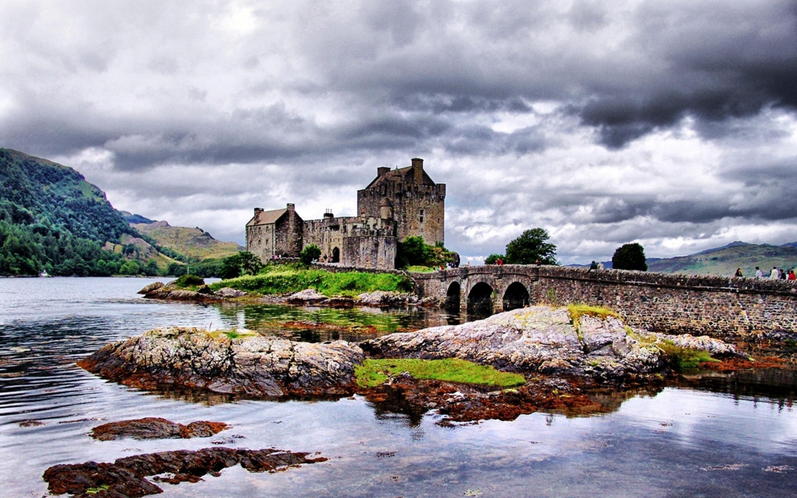 донан, eilean, castle Фон № 156015 разрешение 2560x1600