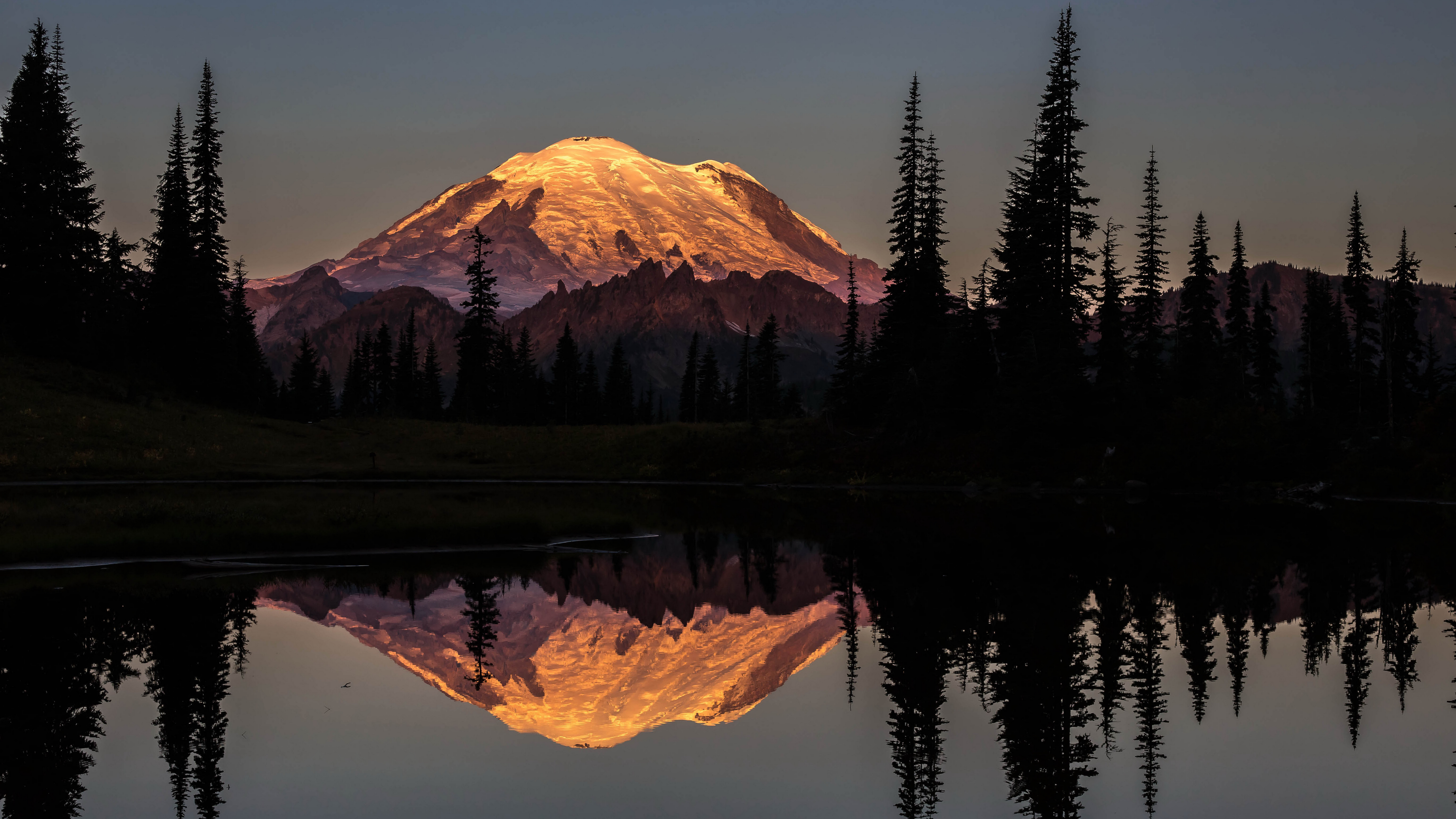Mount Rainier Reflected in Tipsoo Lake, Washington бесплатно