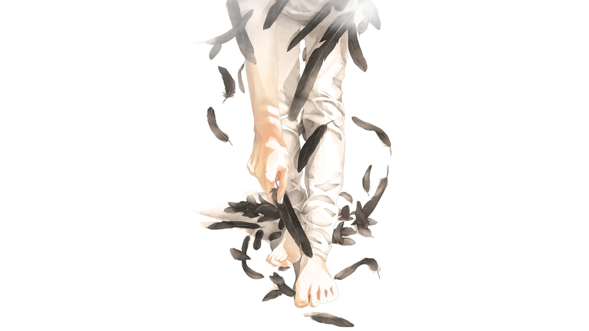 есть женщина, идущая ногами по веревке