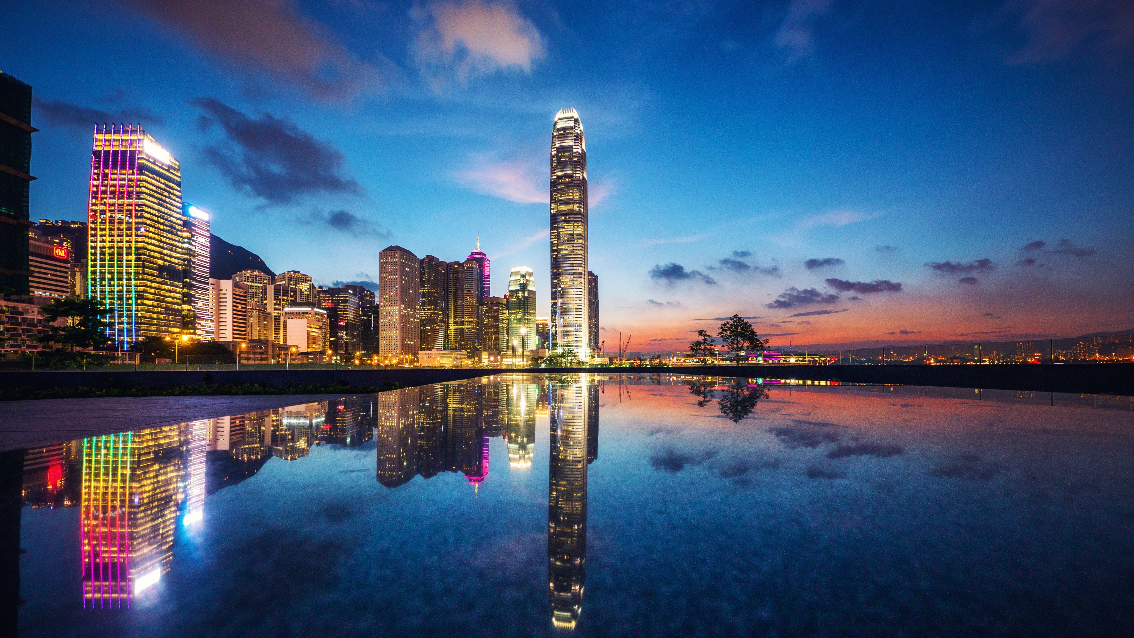 Архитектура страны река Китай Гонконг скачать