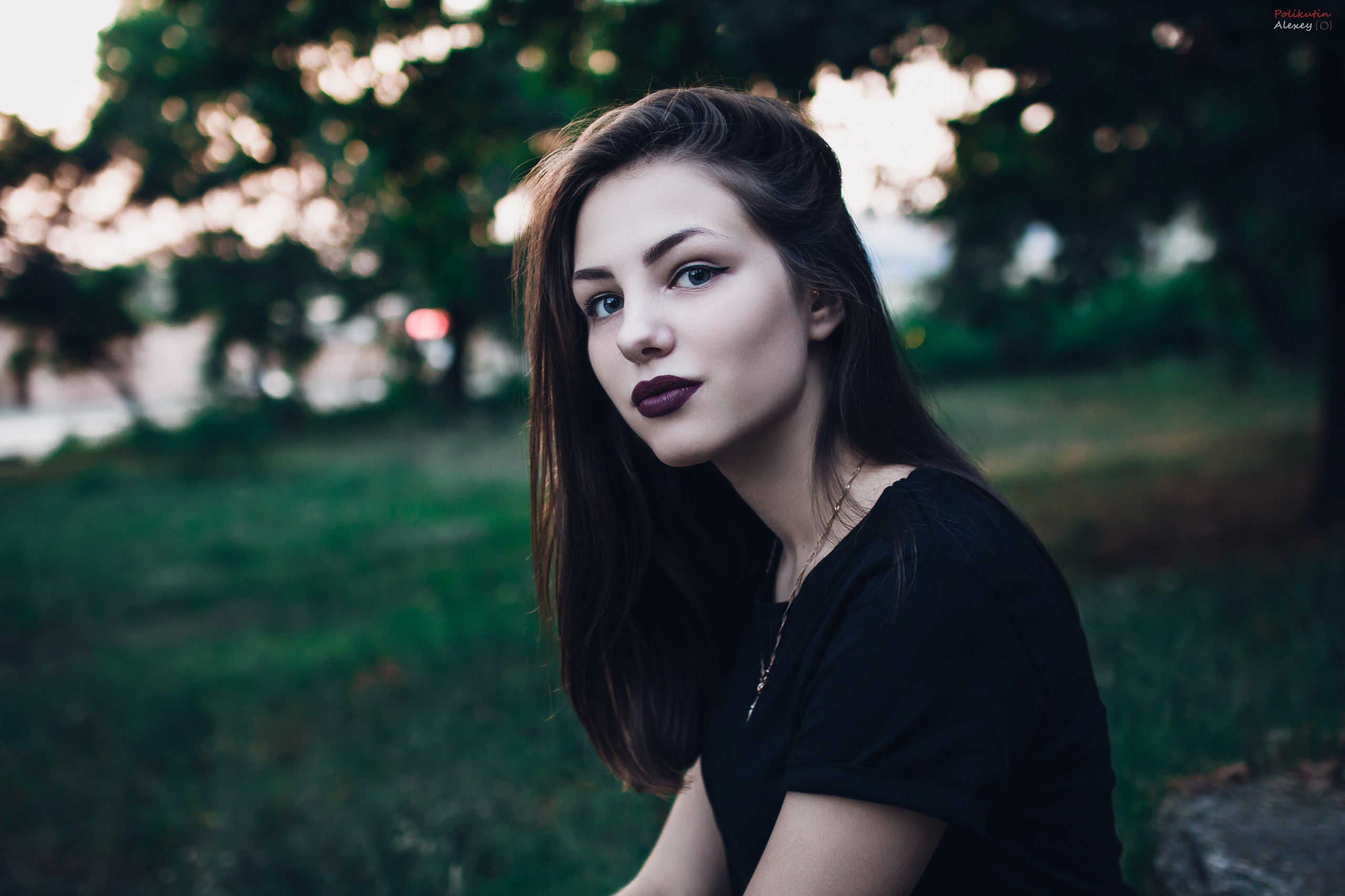 женщина, глубина, поле
