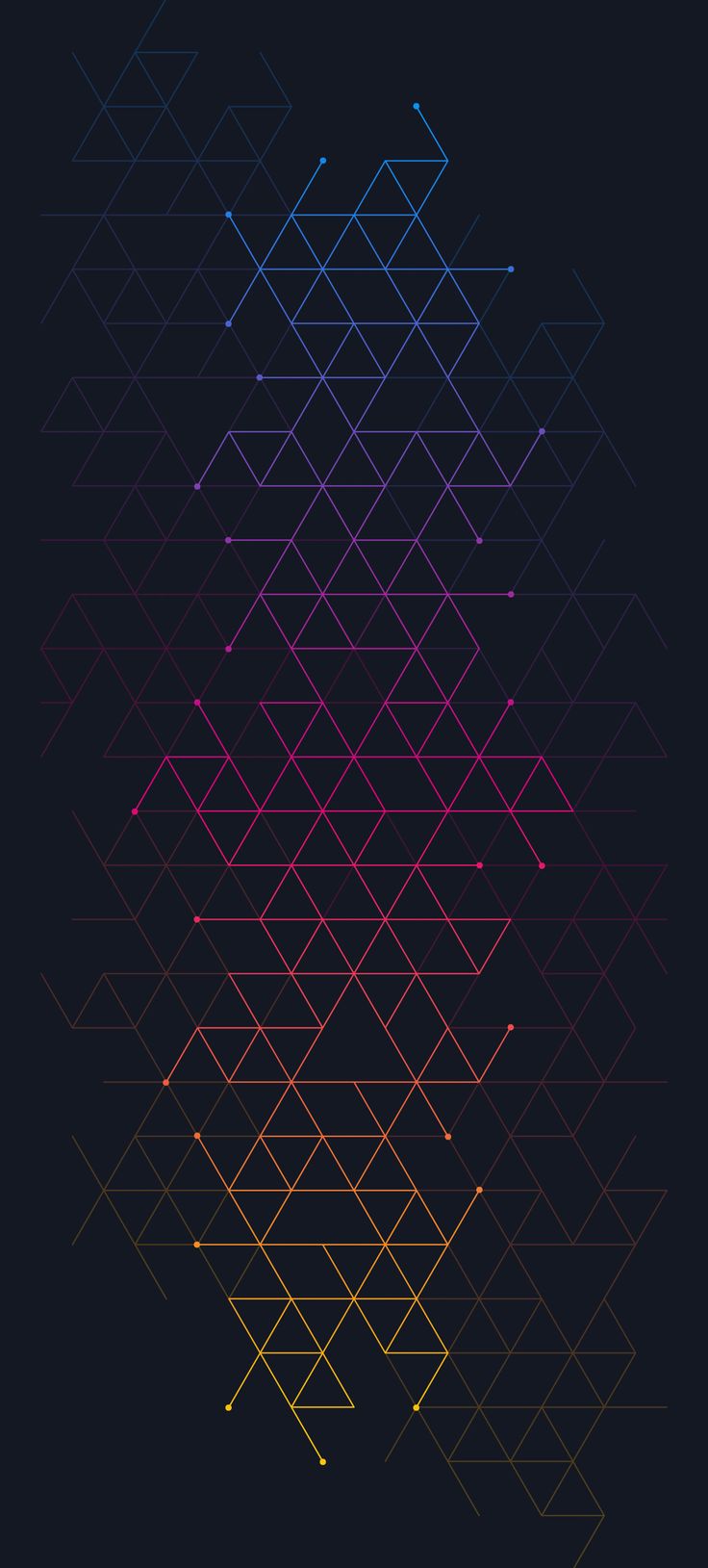 темный фон с красочным рисунком линий и точек