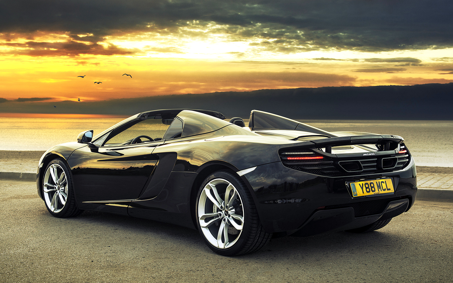 mclaren, черный, автомобиль