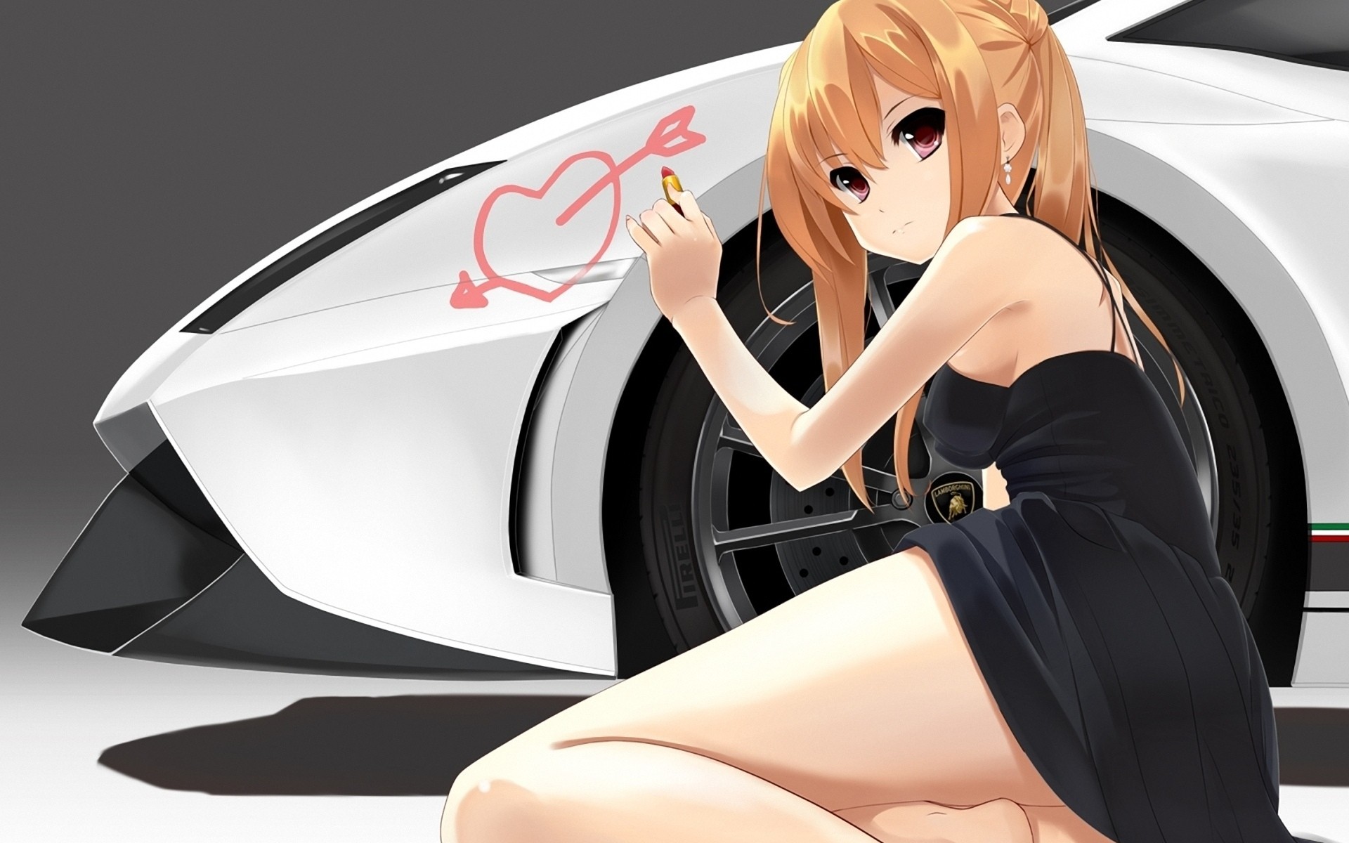 Красивые машины и аниме девушки
