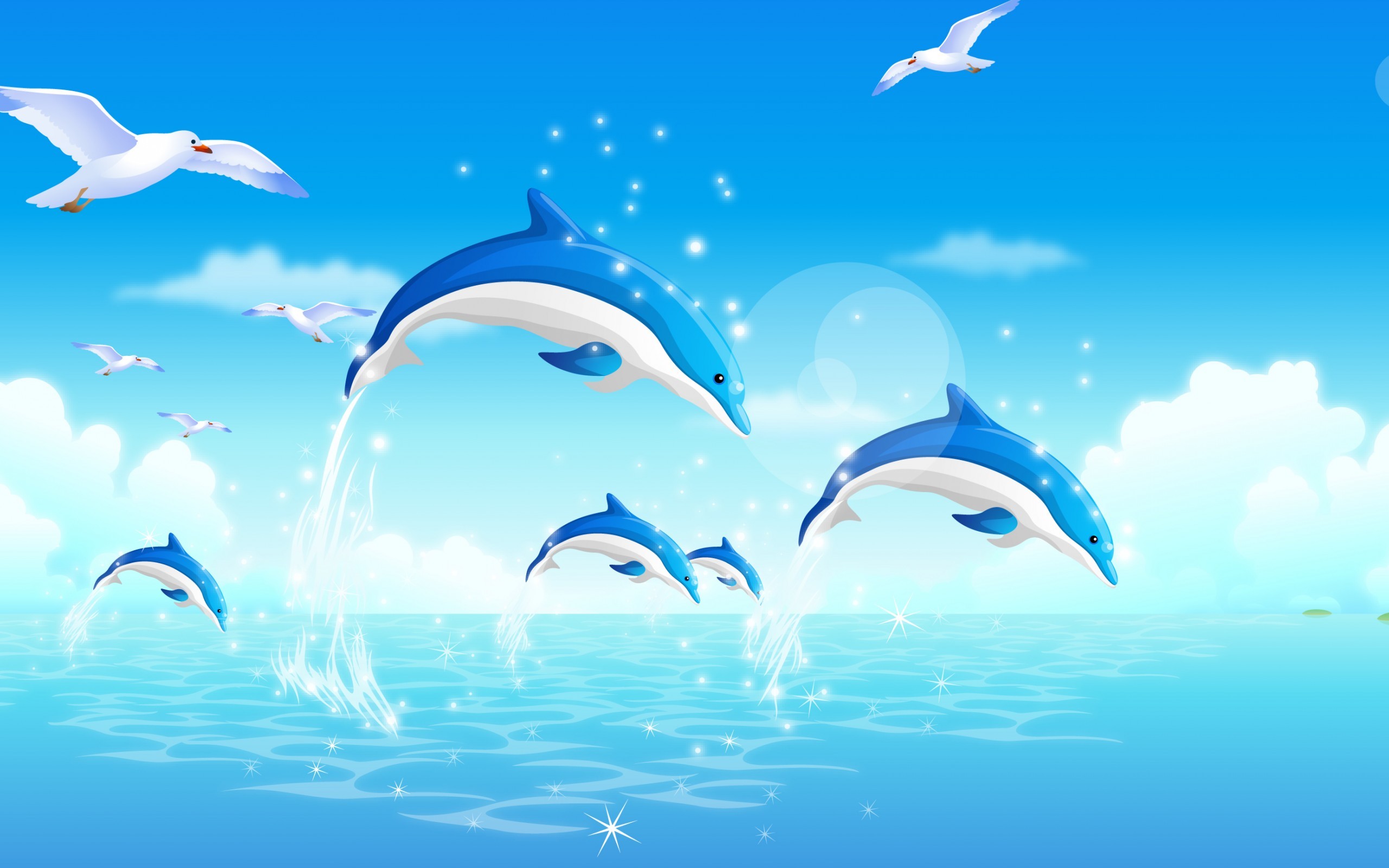 Морская тематика дельфины