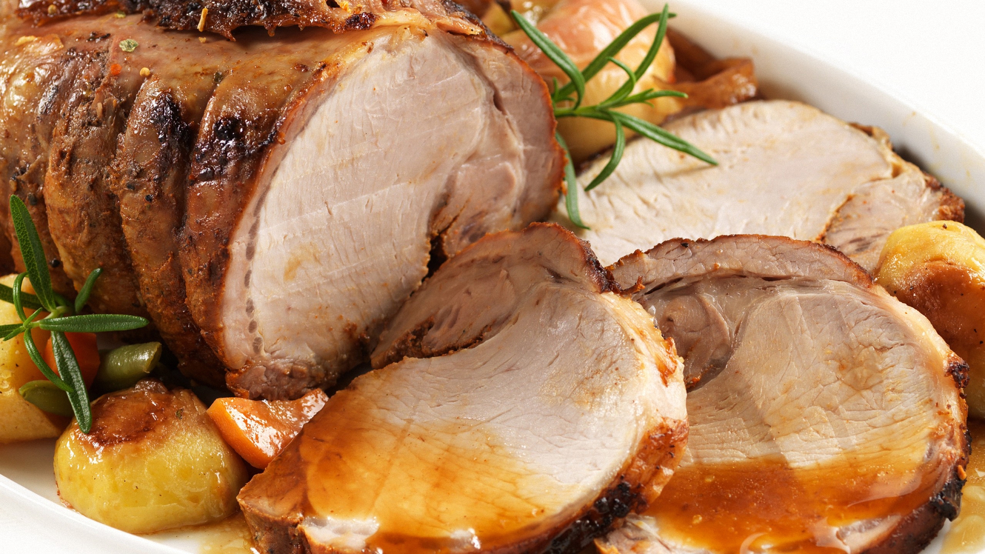 cerdo, horno, pierna