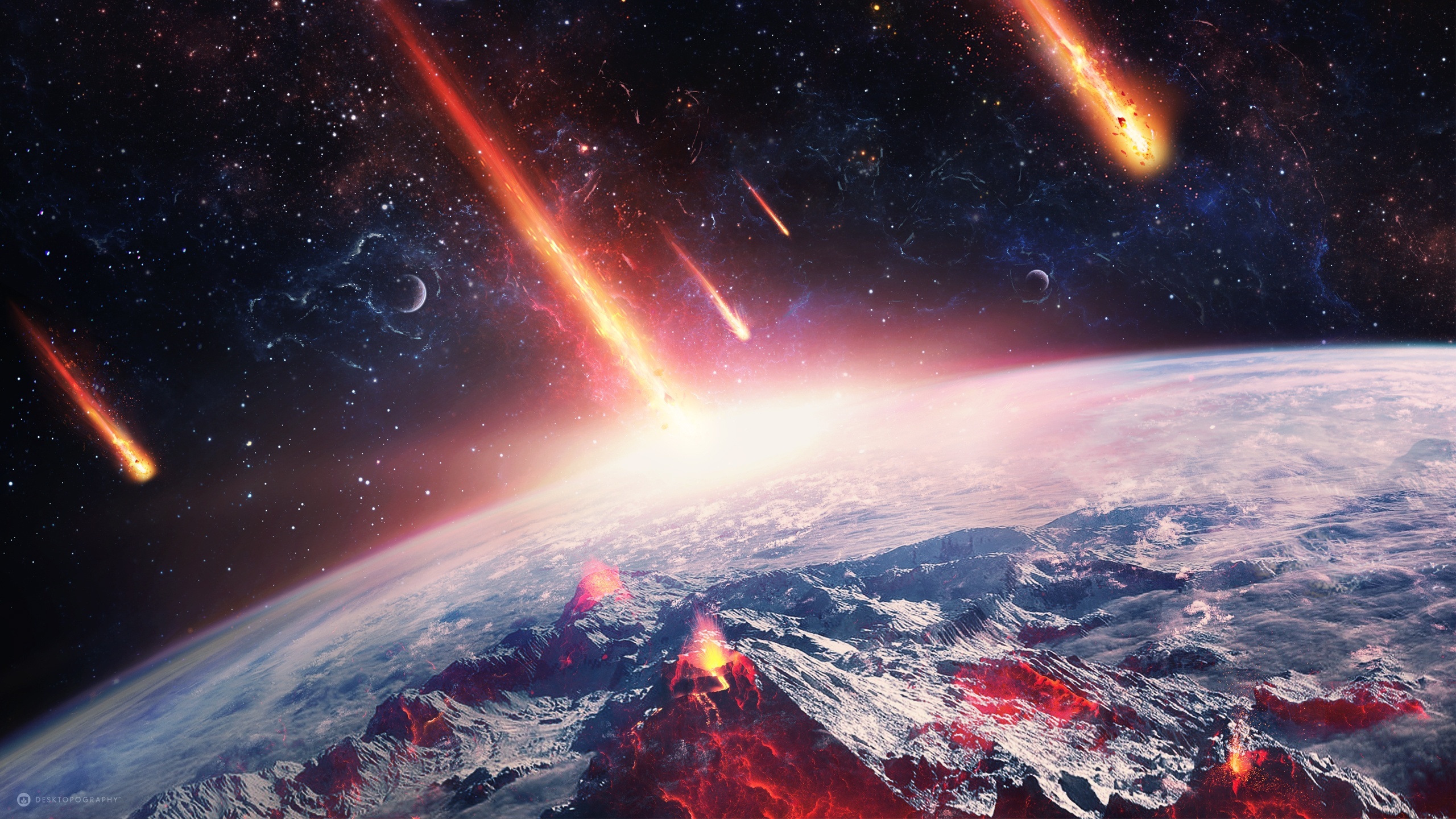 Обои космос метеорит взрыв space meteorite explosion картинки на рабочий стол на тему Космос - скачать скачать
