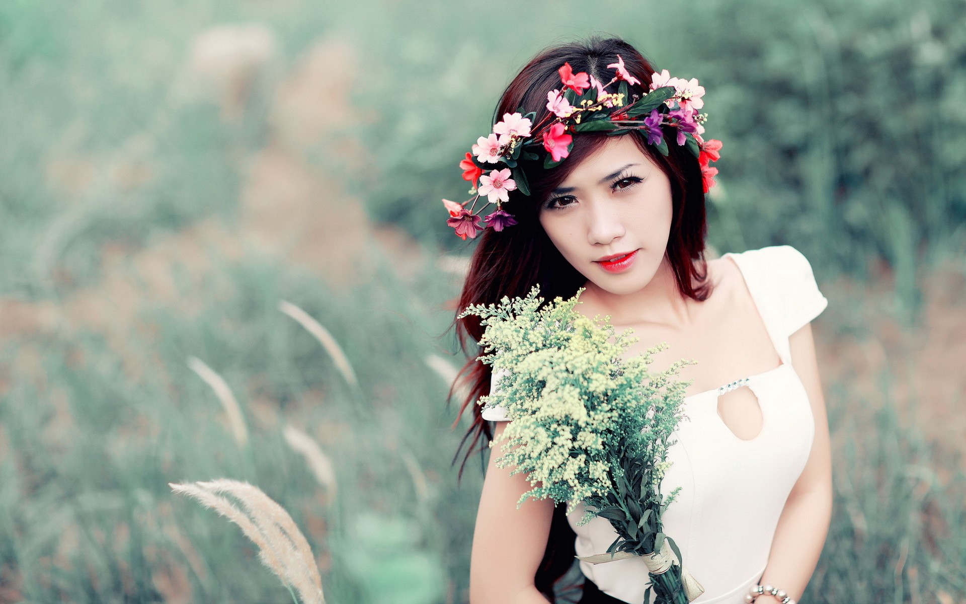 волосы, заголовок, венок