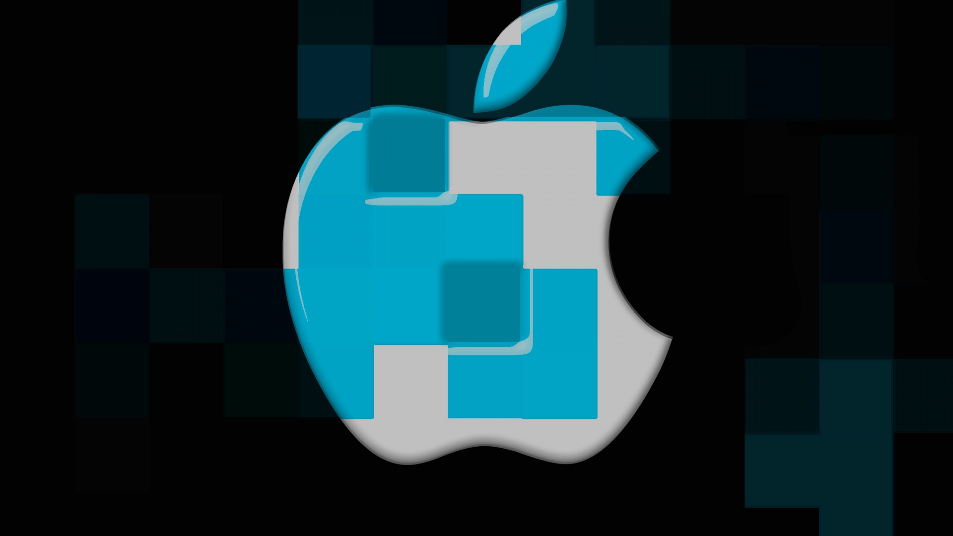 яблоко - голубые кубики