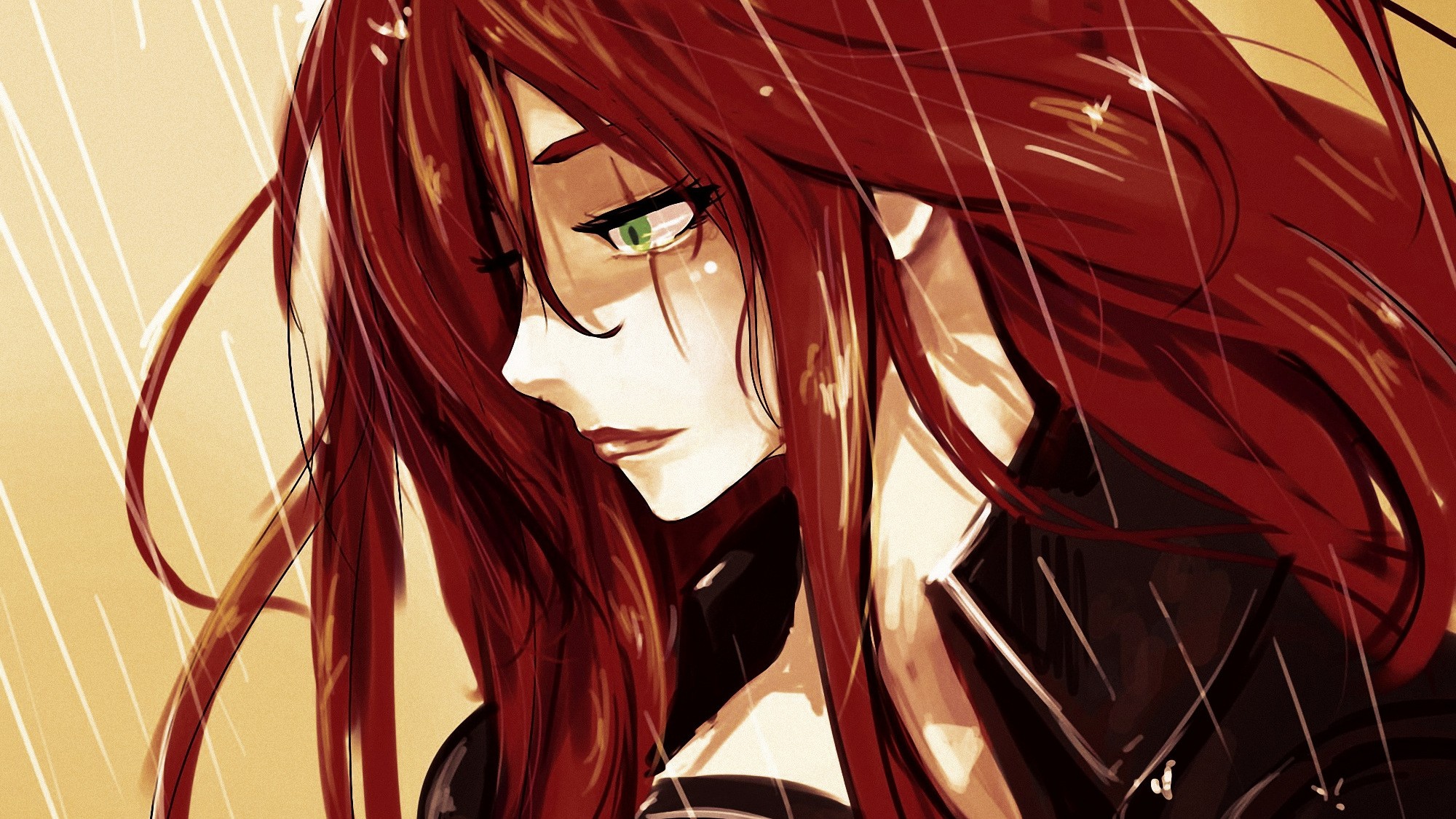 волосы, anime, red