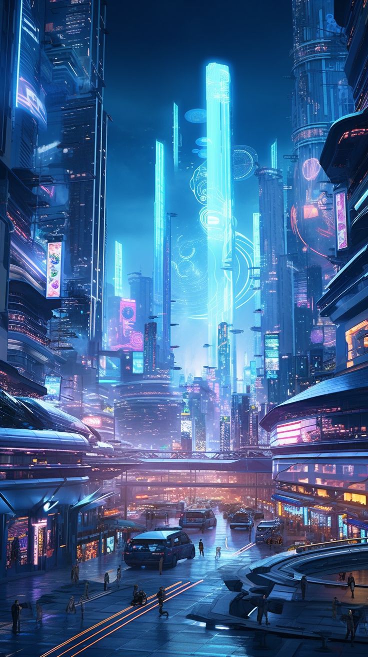 фантазия, город, ночь