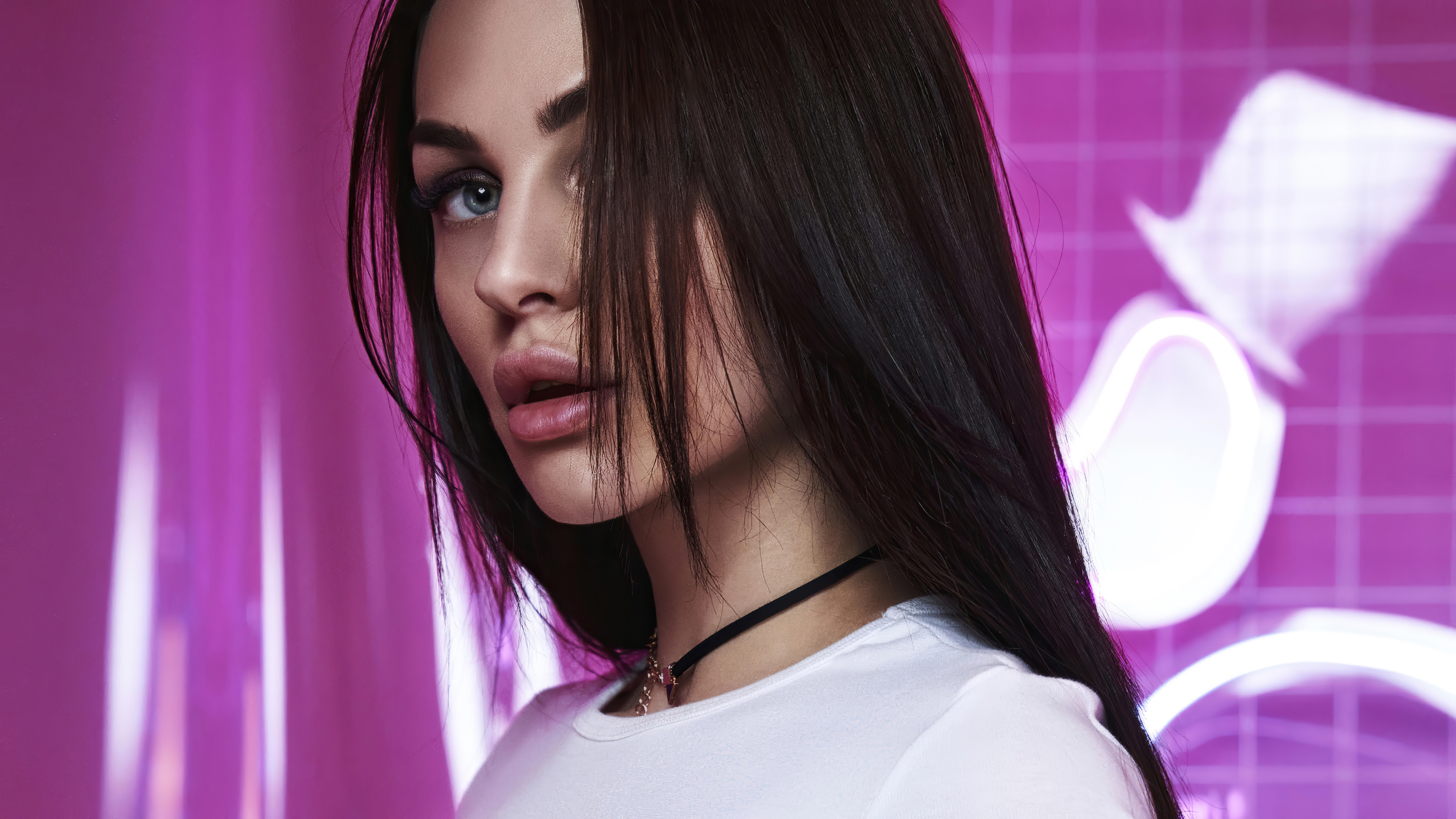 серый, волосы, модель