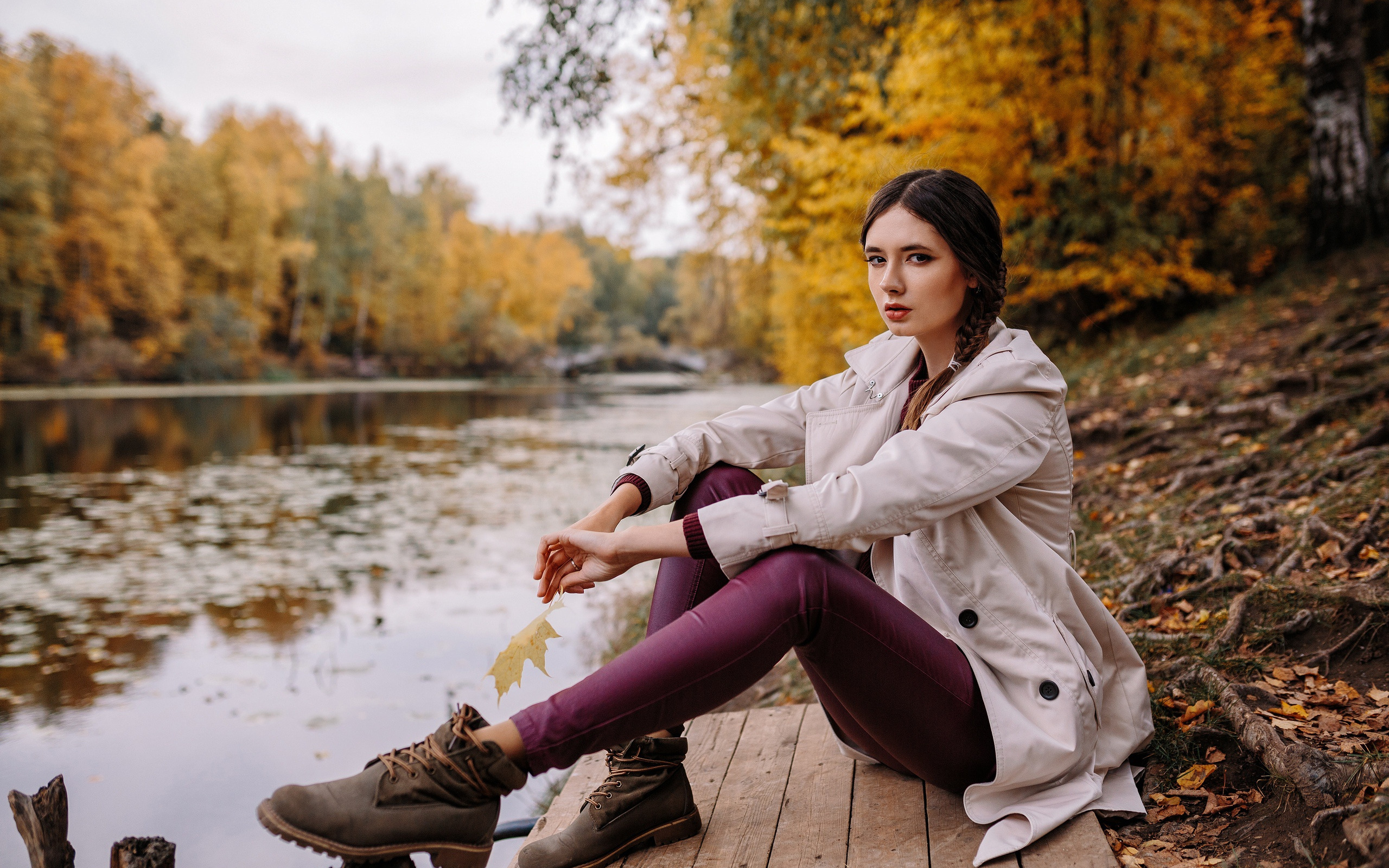 фото, девушка, осень