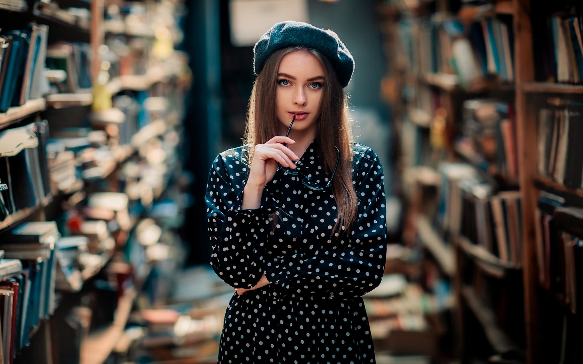 ольга, библиотека, девушка