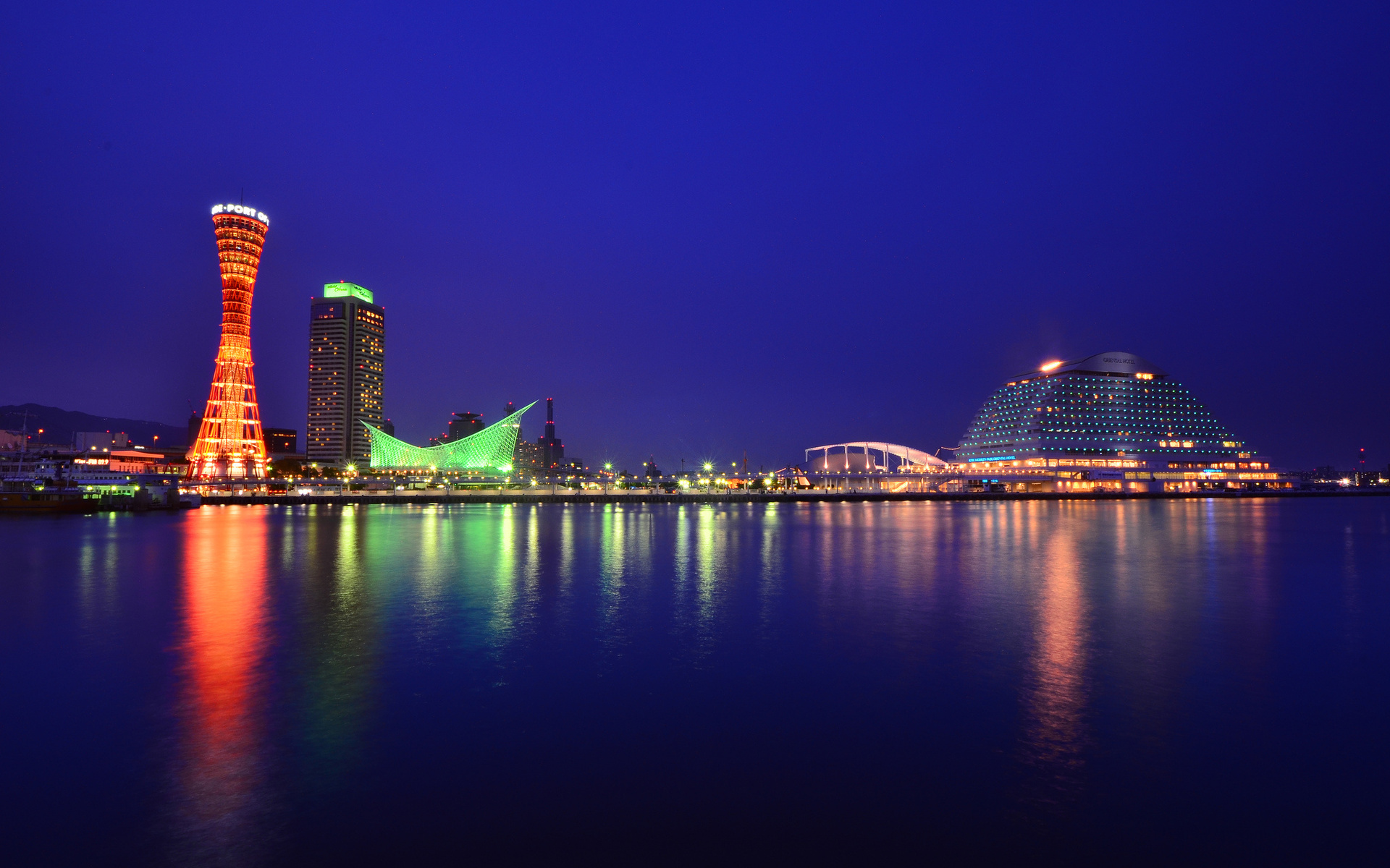 город, kobe, ночь
