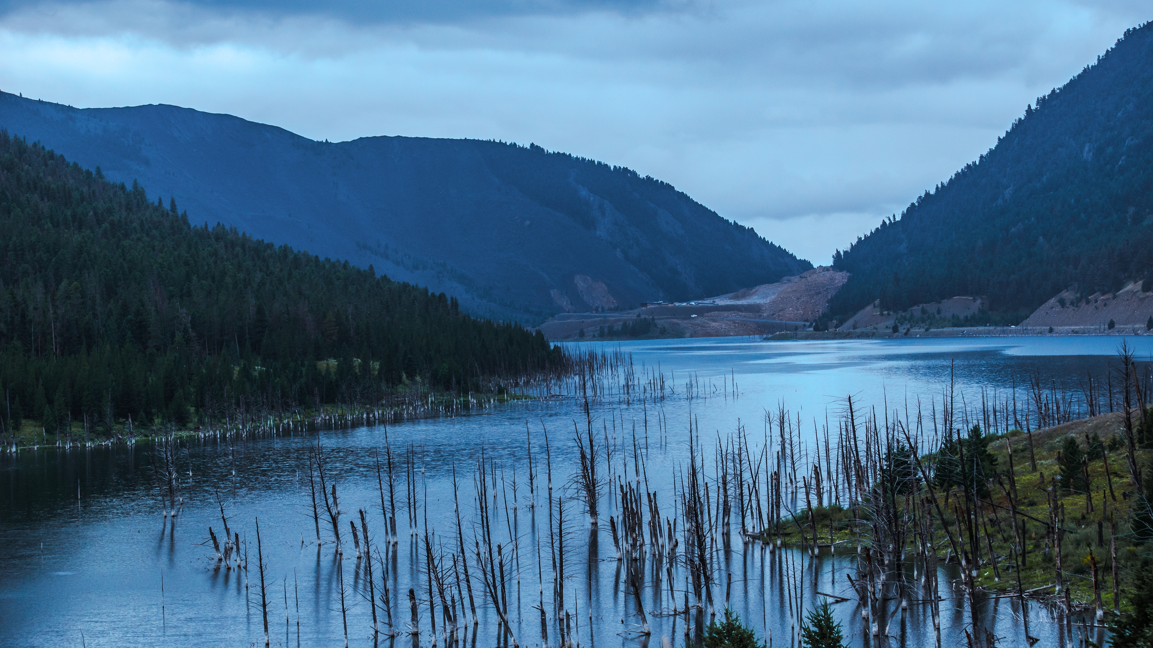озеро, землетрясение, монтана