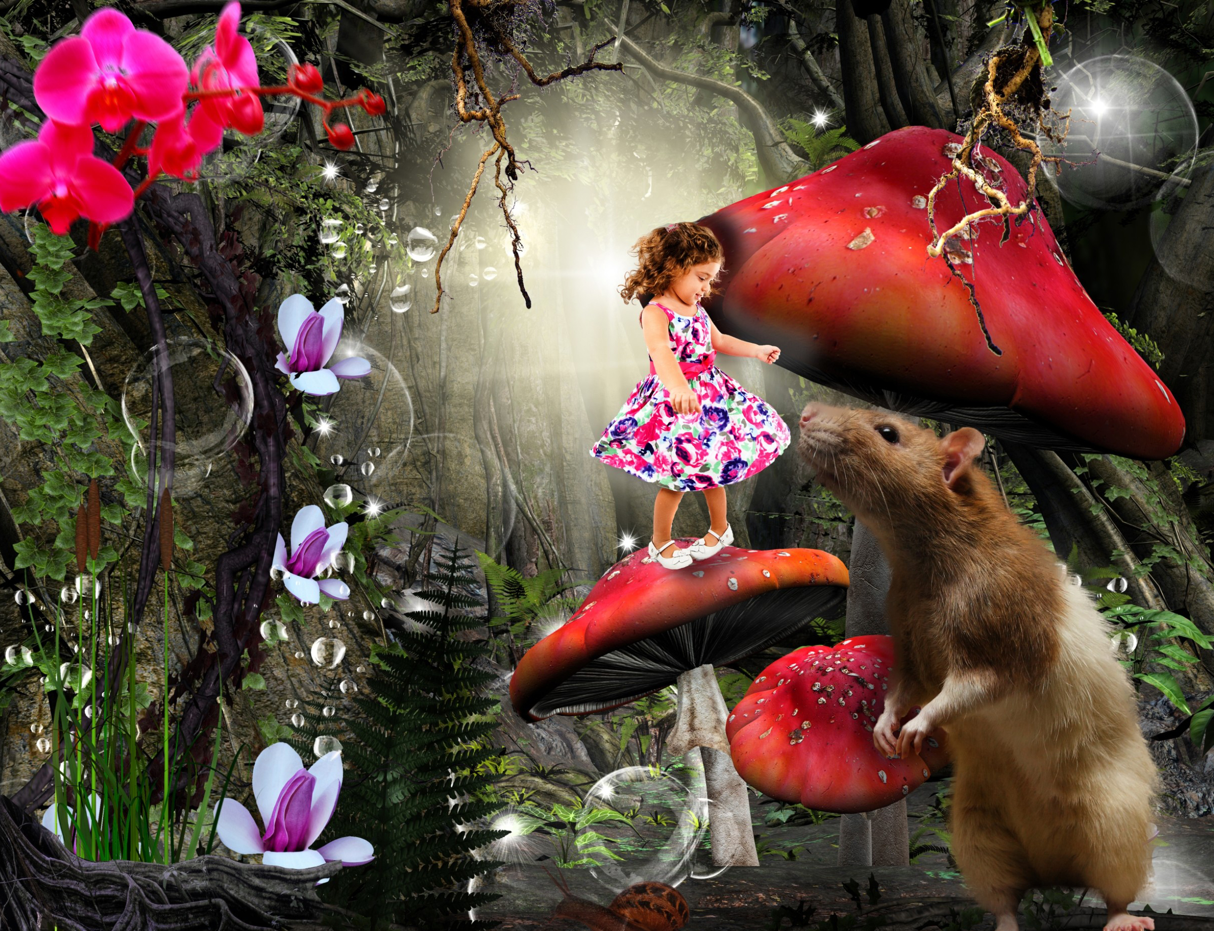 лес, гриб, зачарованные