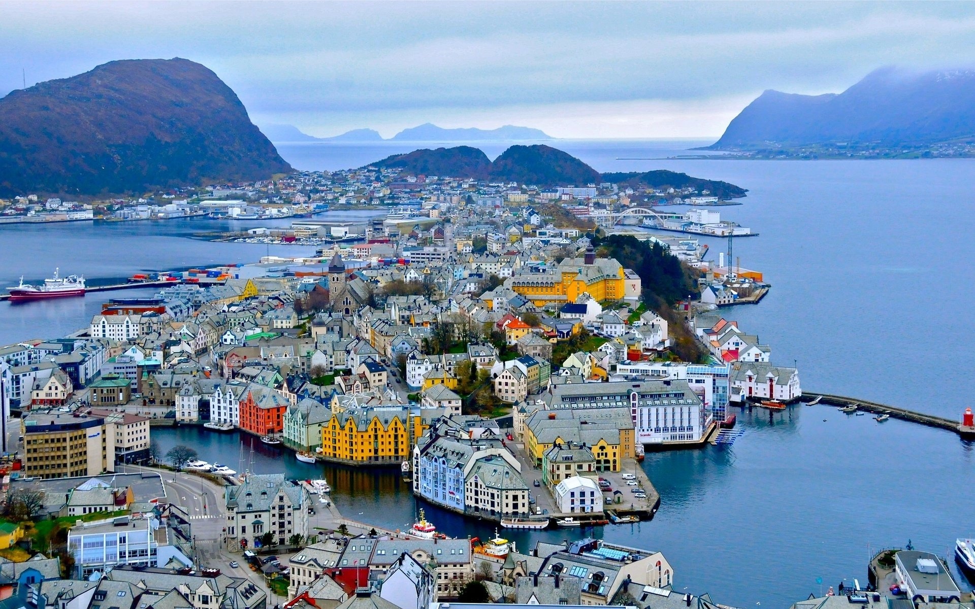 alesund, норвегия, горы